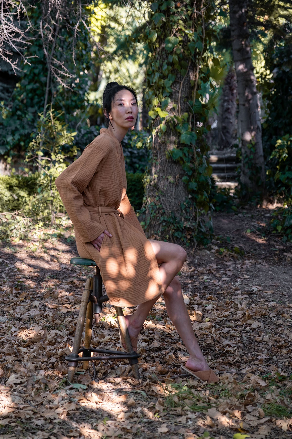 Cocoon 4 Kat Muslin Bornoz Karamel