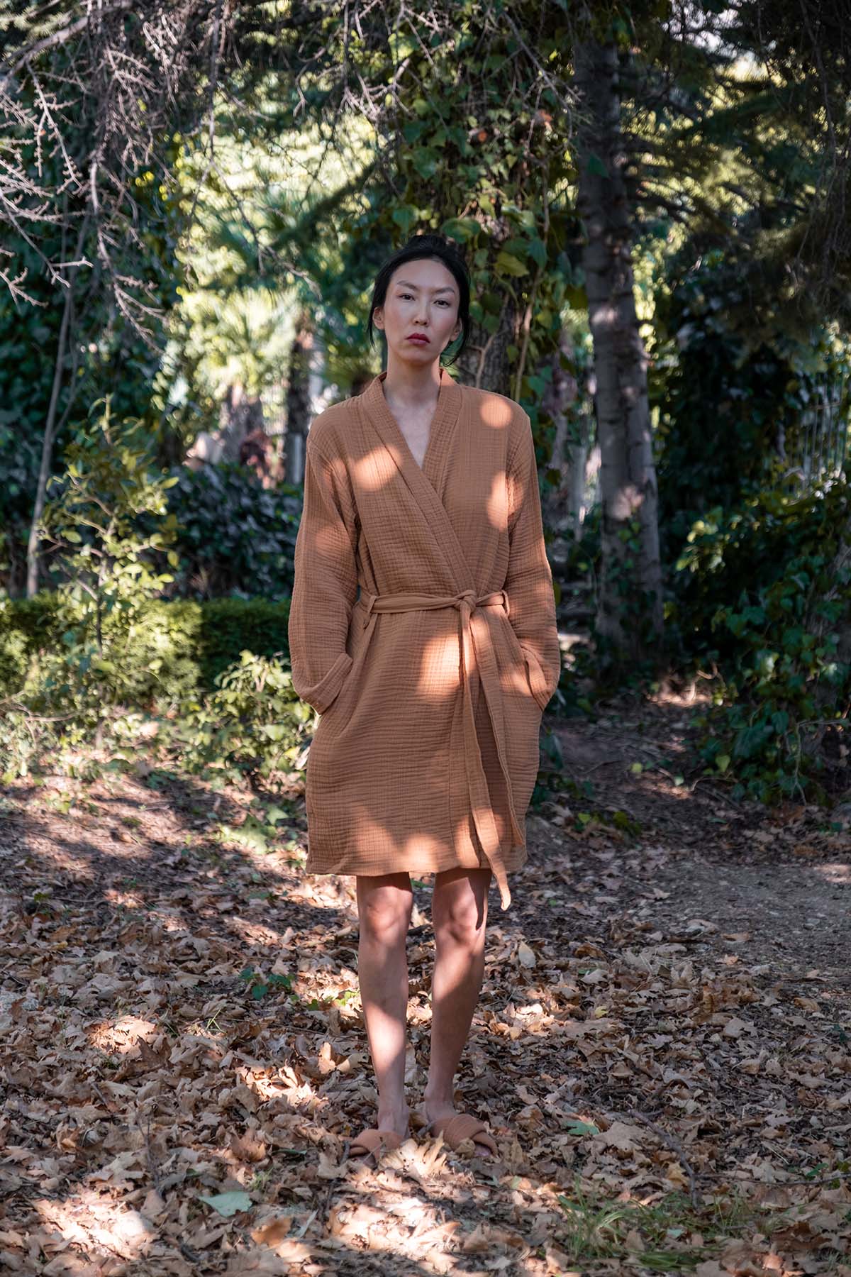 Cocoon 4 Kat Muslin Bornoz Karamel