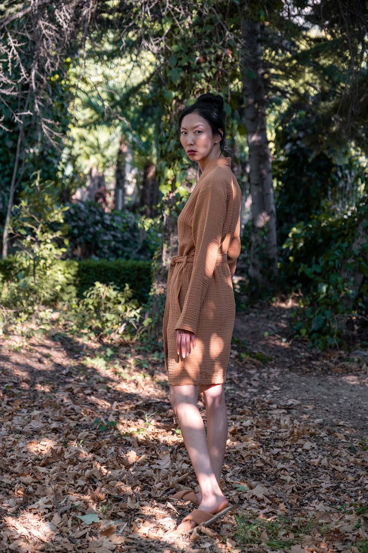 Cocoon 4 Kat Muslin Bornoz Karamel