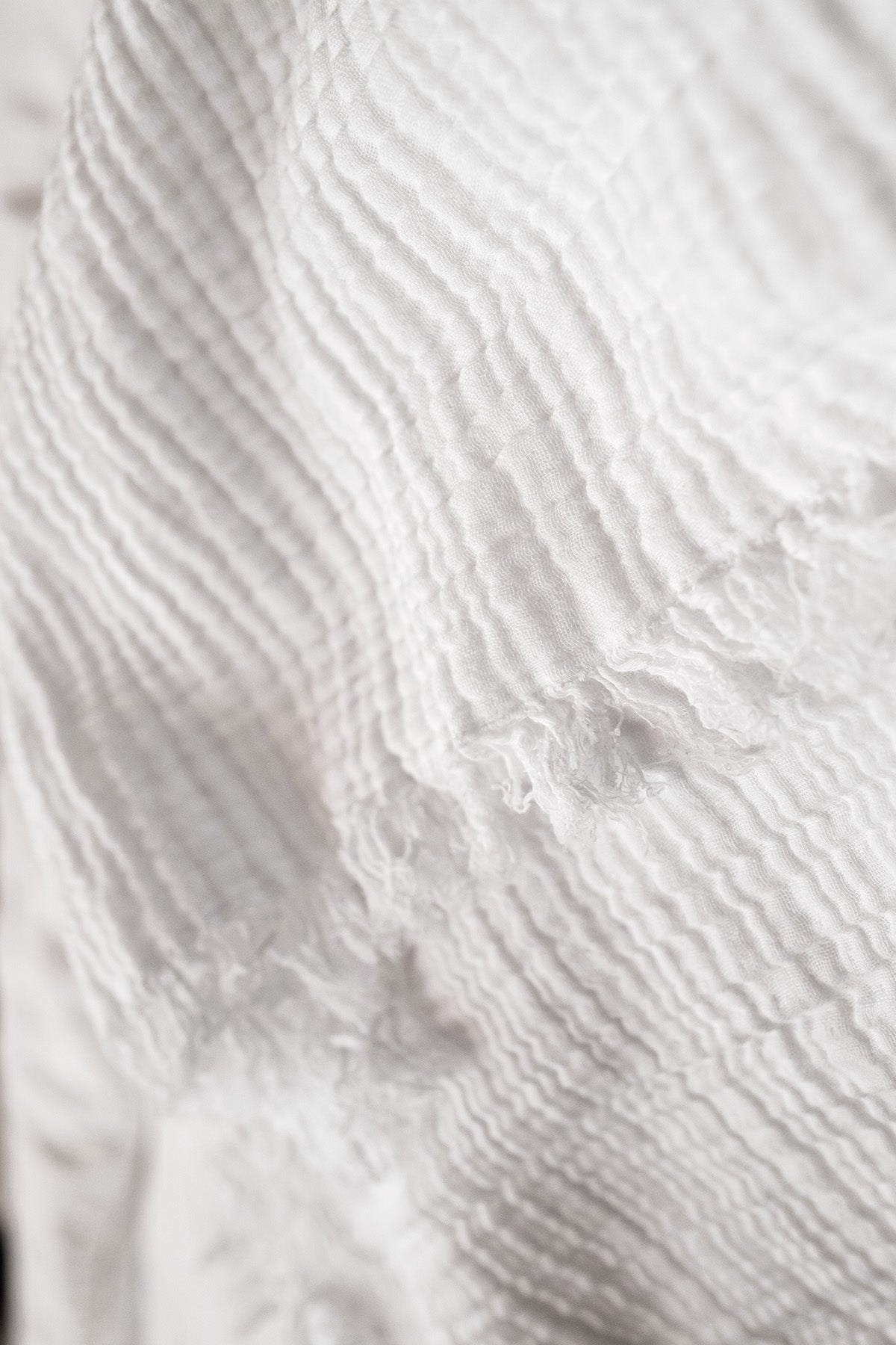 Cocoon 4 Katlı Müslin Koltuk Şalı, Battaniye Beyaz