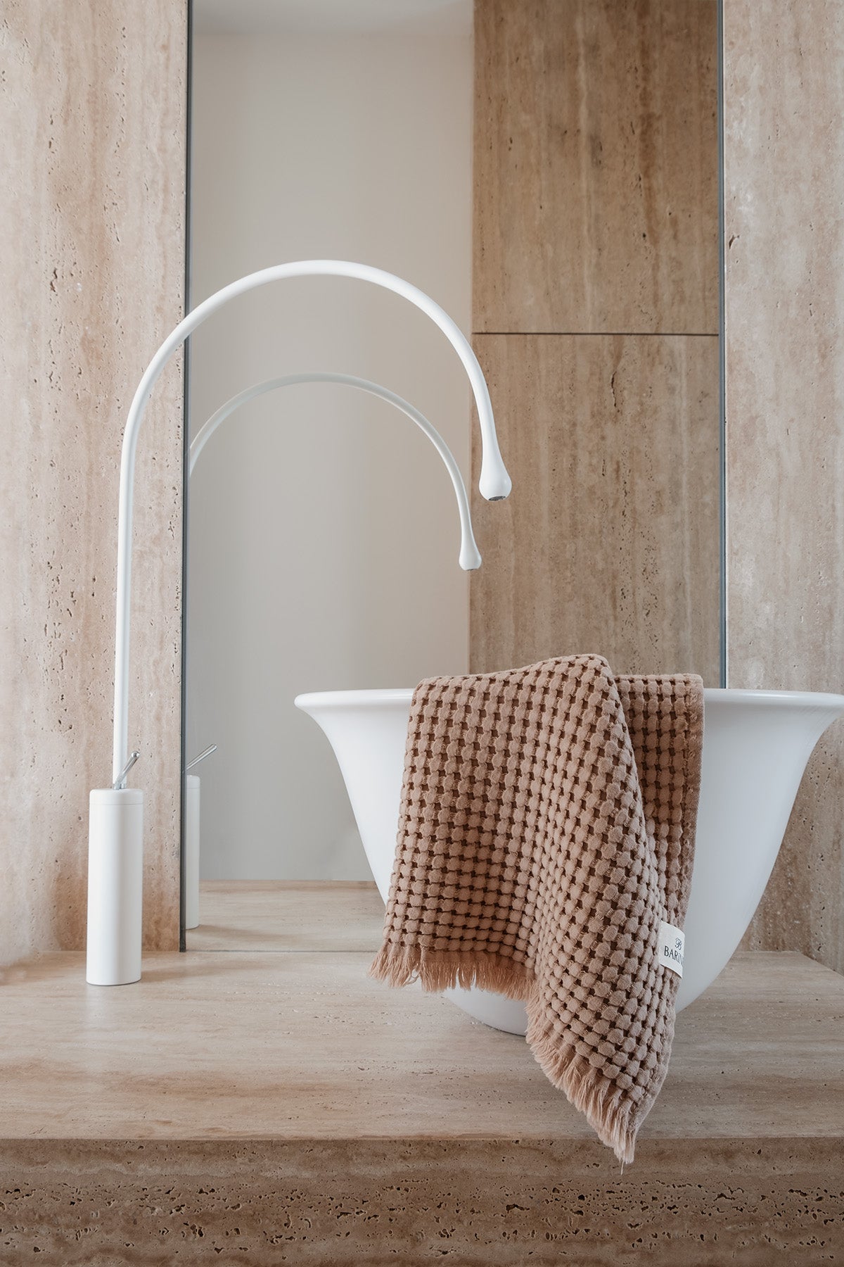 Eye Waffle Towel Beige