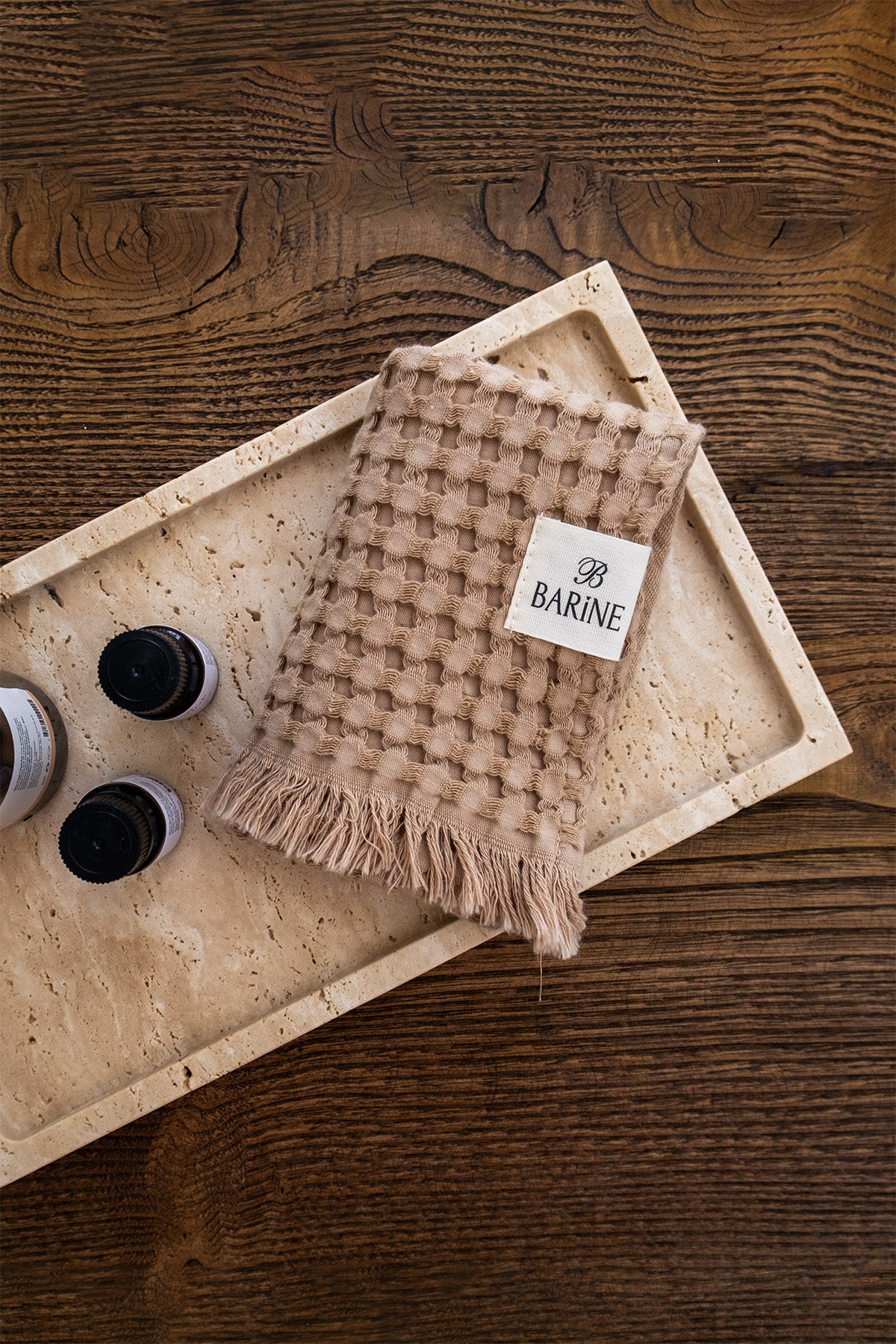 Eye Waffle Towel Beige