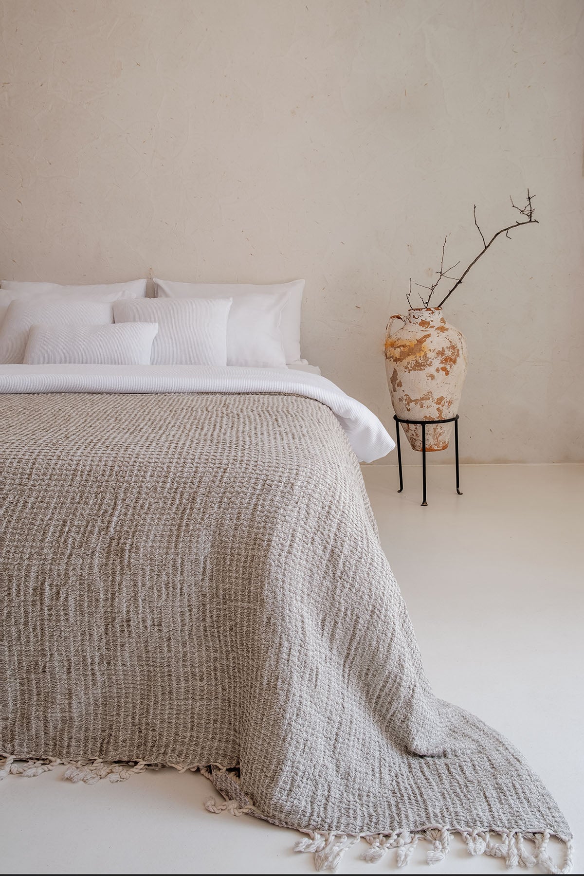 Flax Bedspread Natural