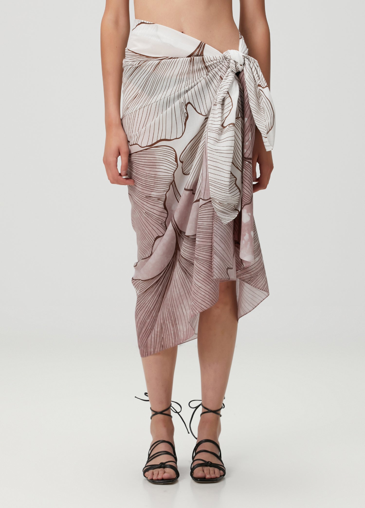 Gingko Çiçeği Desenli Pamuk Pareo & Sarong