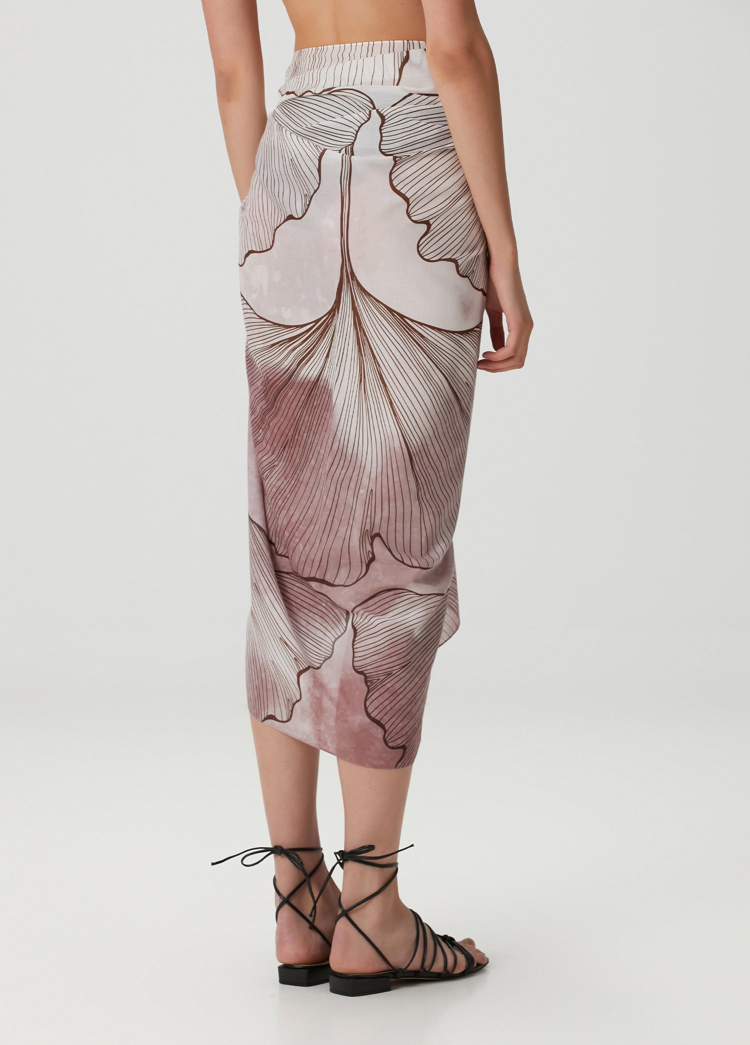 Gingko Çiçeği Desenli Pamuk Pareo & Sarong