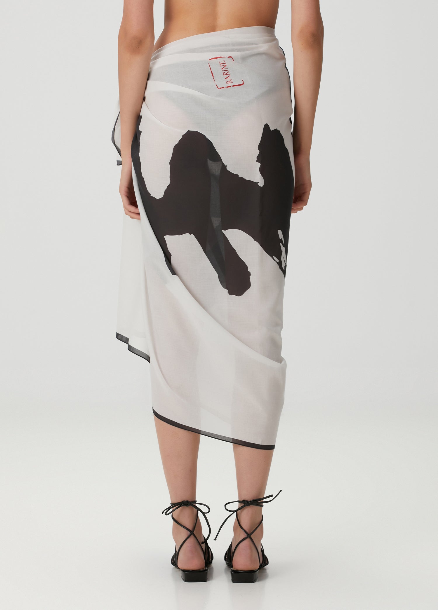 Kanji Kaligrafi Desenli Pamuk Pareo & Sarong