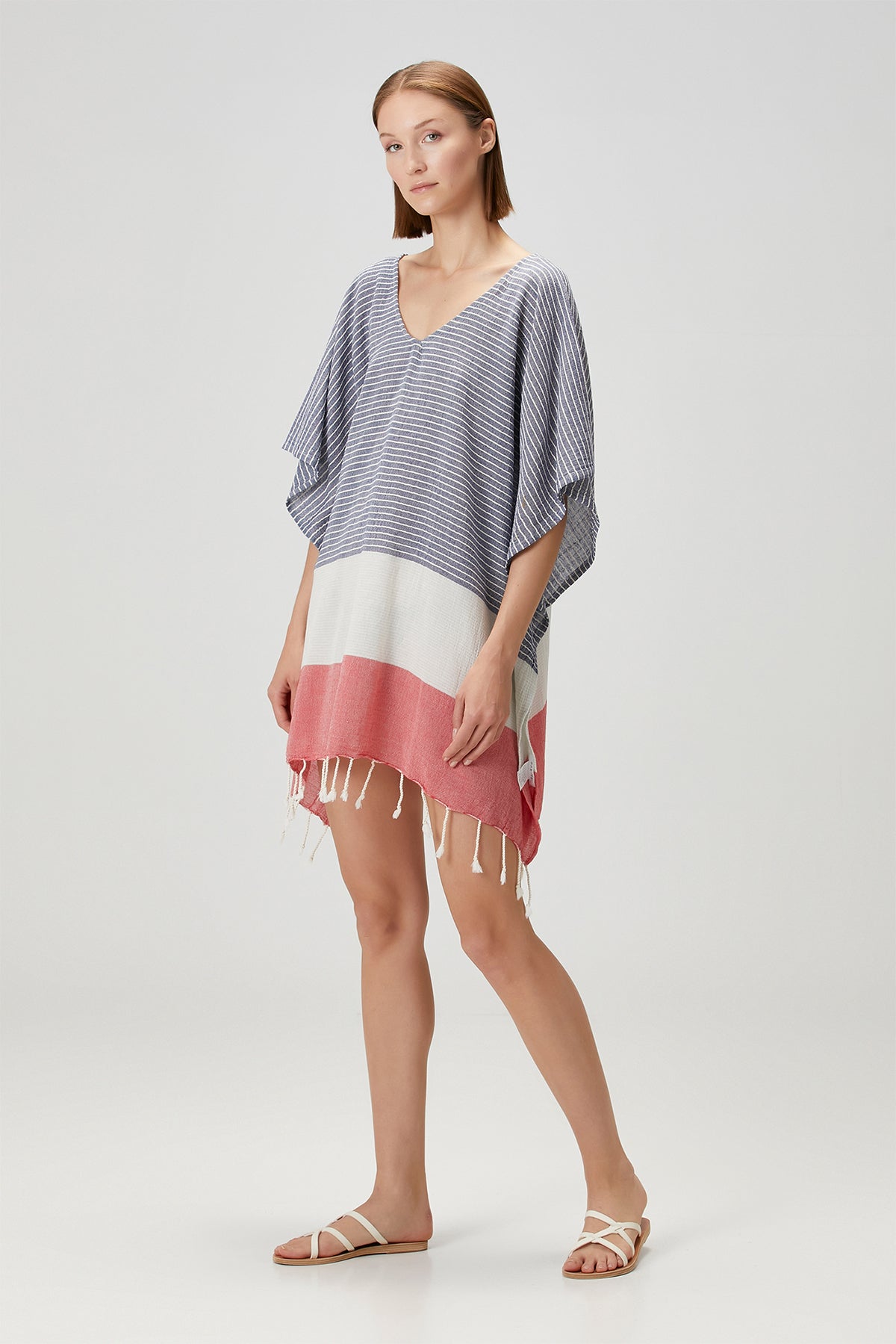 Abyss Pamuk Vual Kaftan Lacivert