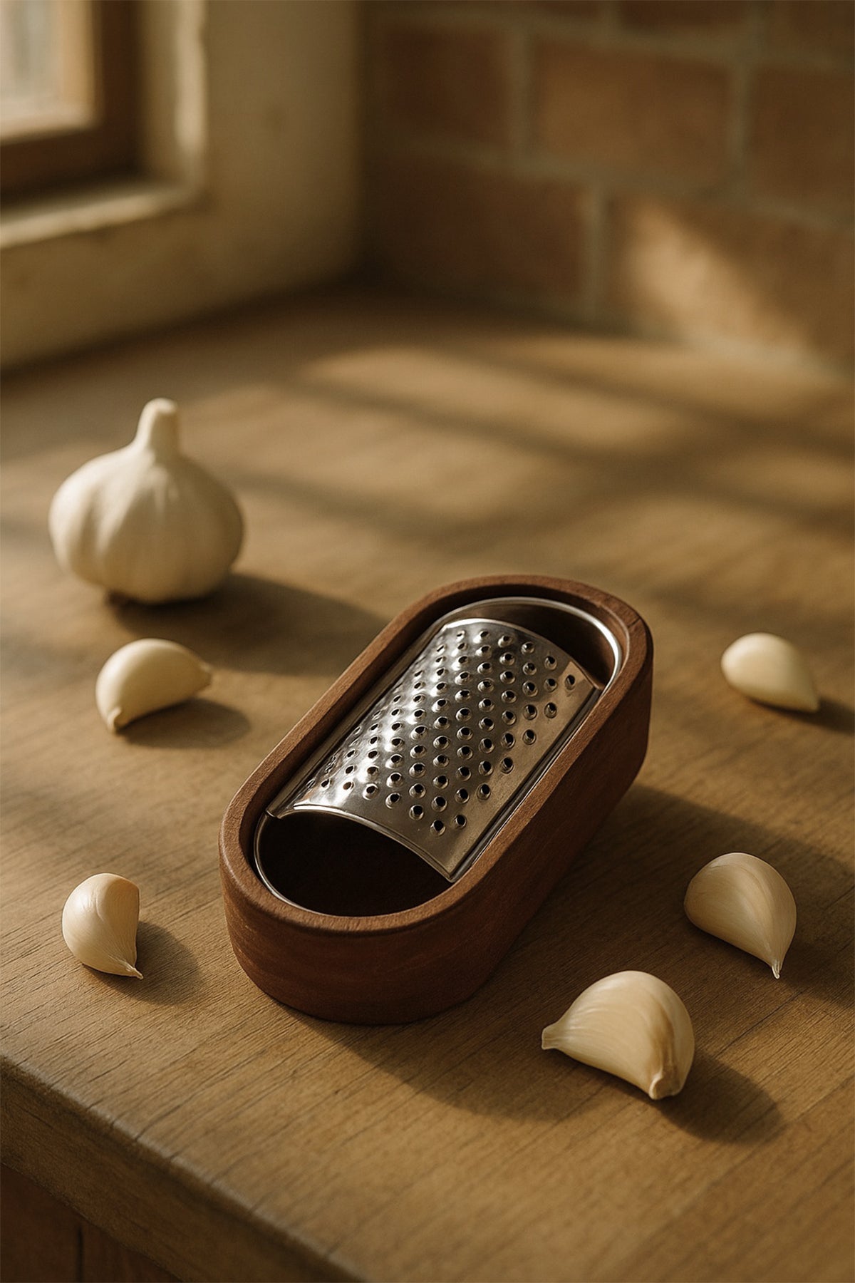 Akasya Ahşap Sarımsak Rendesi 6x14 cm