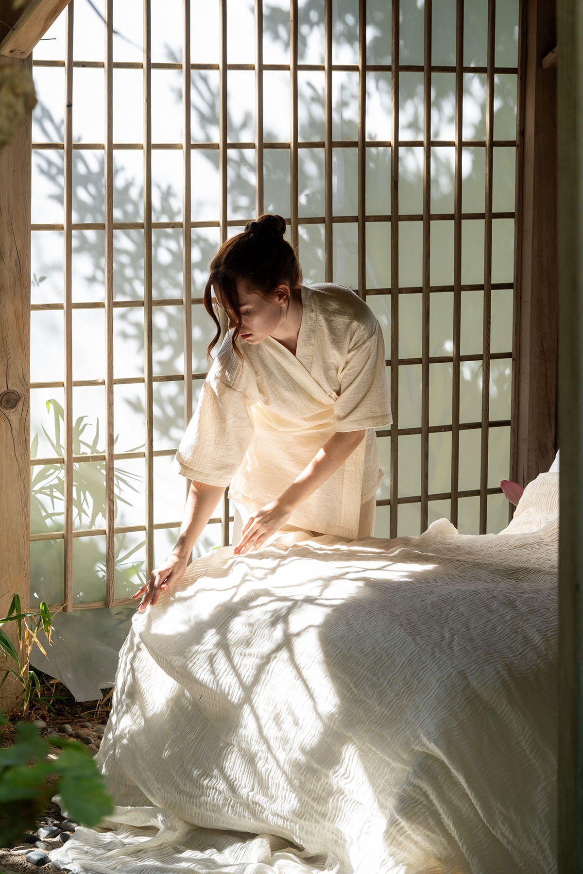 Agena Hemp Yatak Örtüsü Naturel