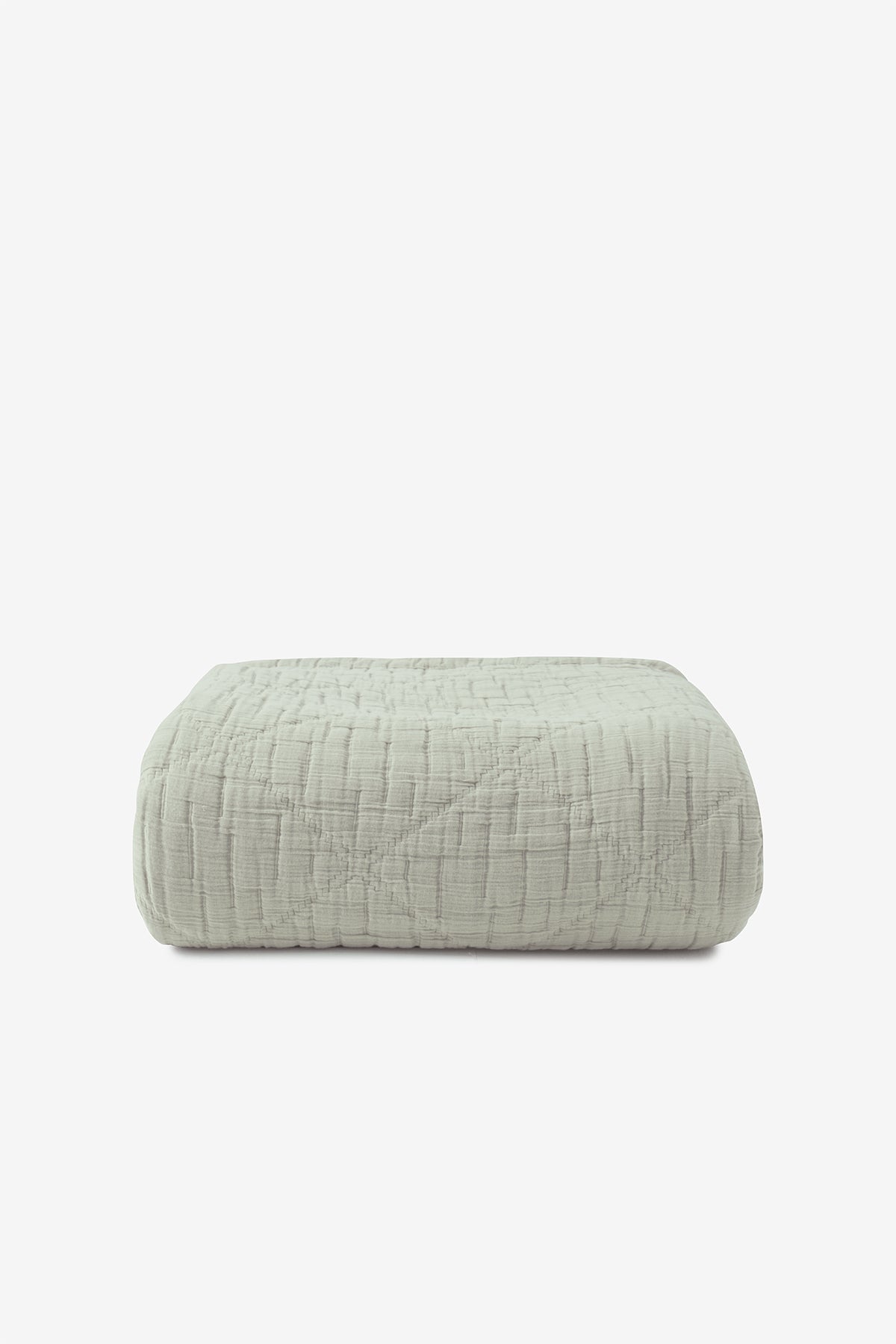 Atik Dolgulu Jakarlı Çift Kişilik Yatak Örtüsü Çağla Yeşili