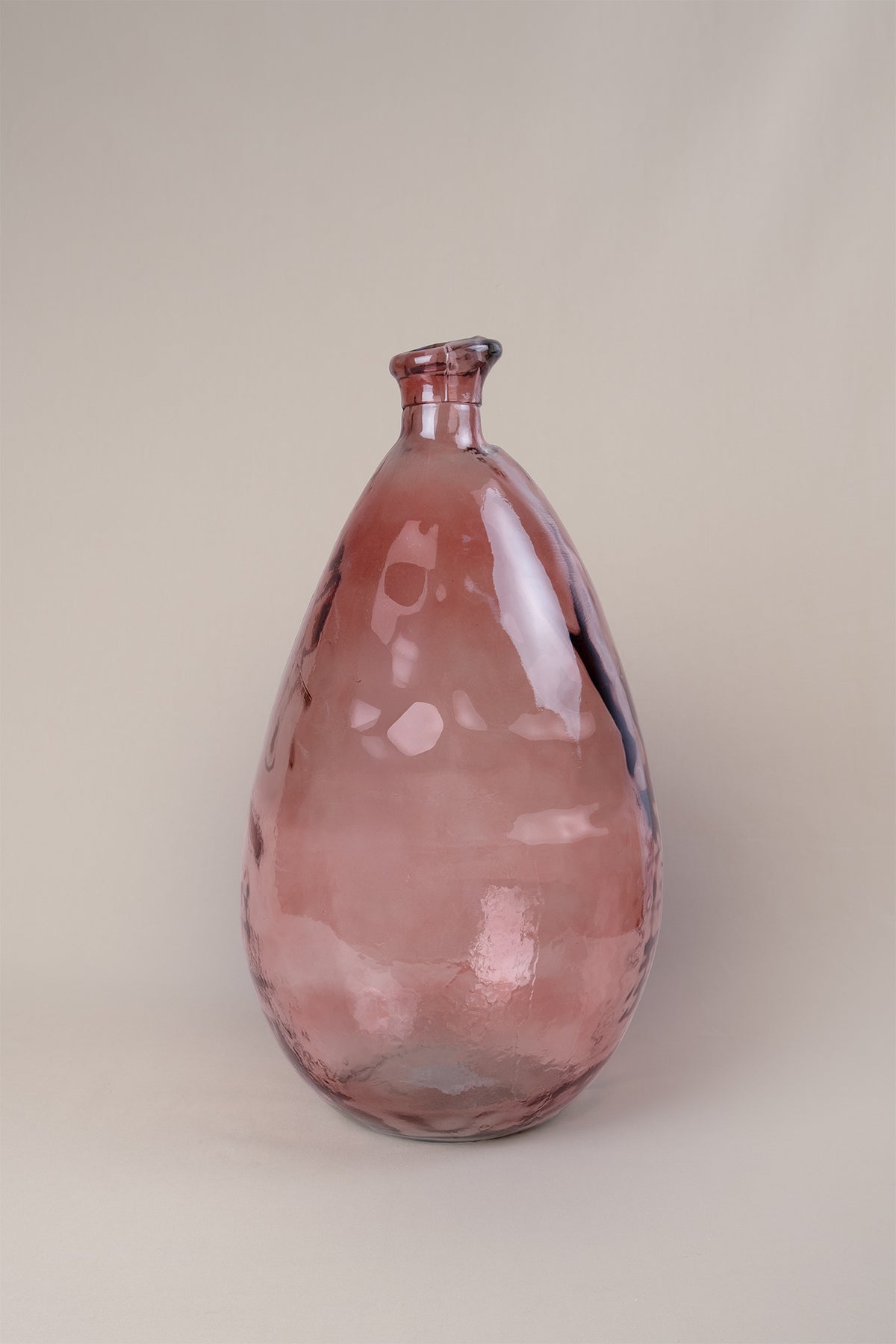 Balon Şeklinde Cam Vazo 25x47 cm Pembe