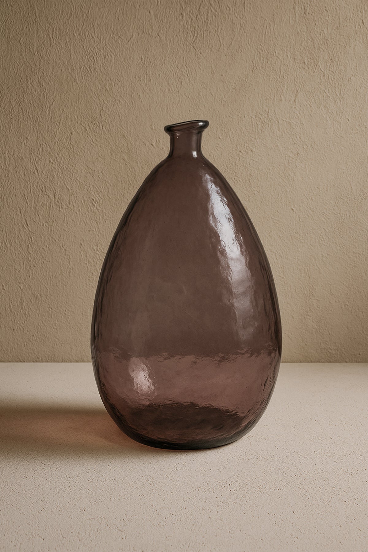 Balon Şeklinde Cam Vazo 25x47 cm Mor