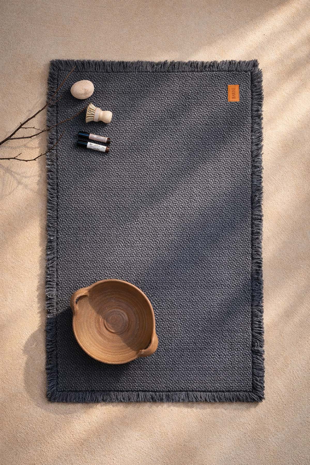 Basket Buyuk Banyo Paspası Koyu Gri