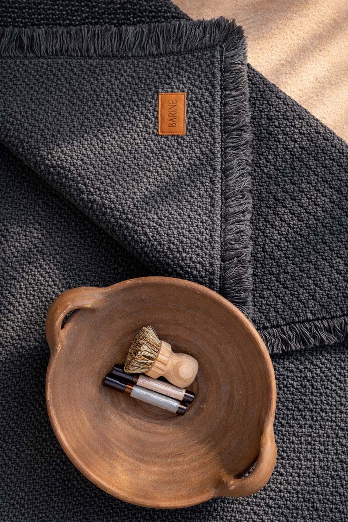 Basket Buyuk Banyo Paspası Koyu Gri