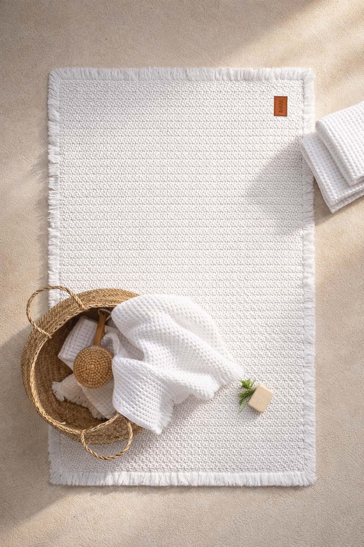 Basket Buyuk Banyo Paspası Beyaz