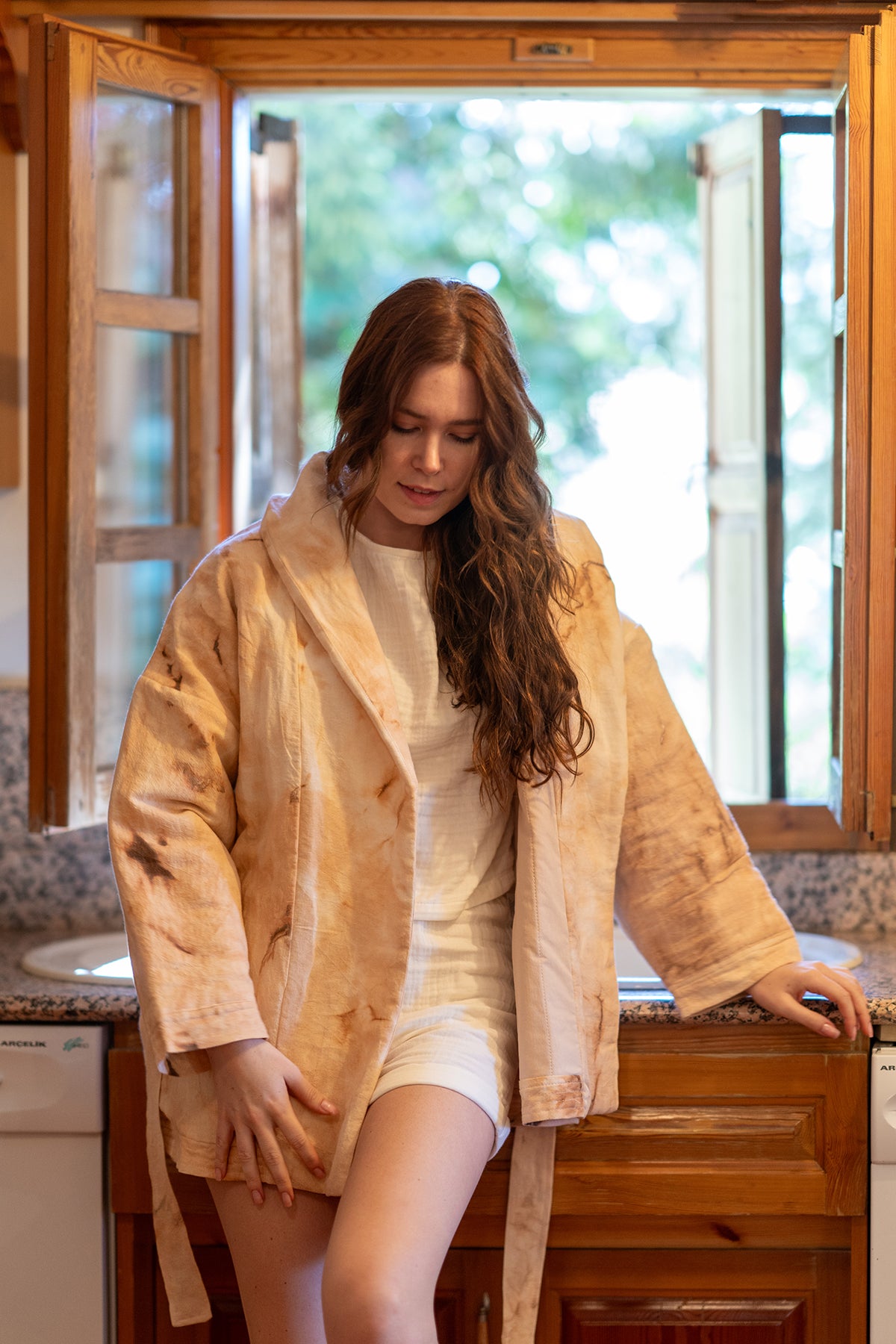 Batik Kapitone Ceket Tea