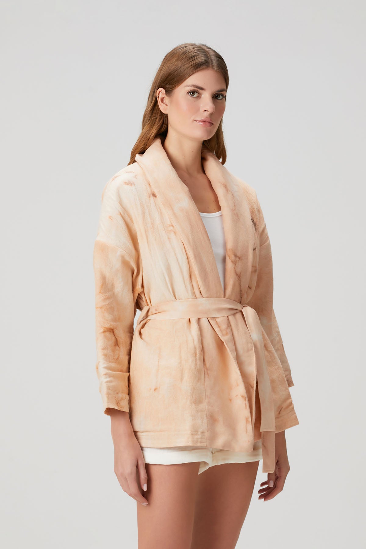 Batik Quilted Jacket Tea