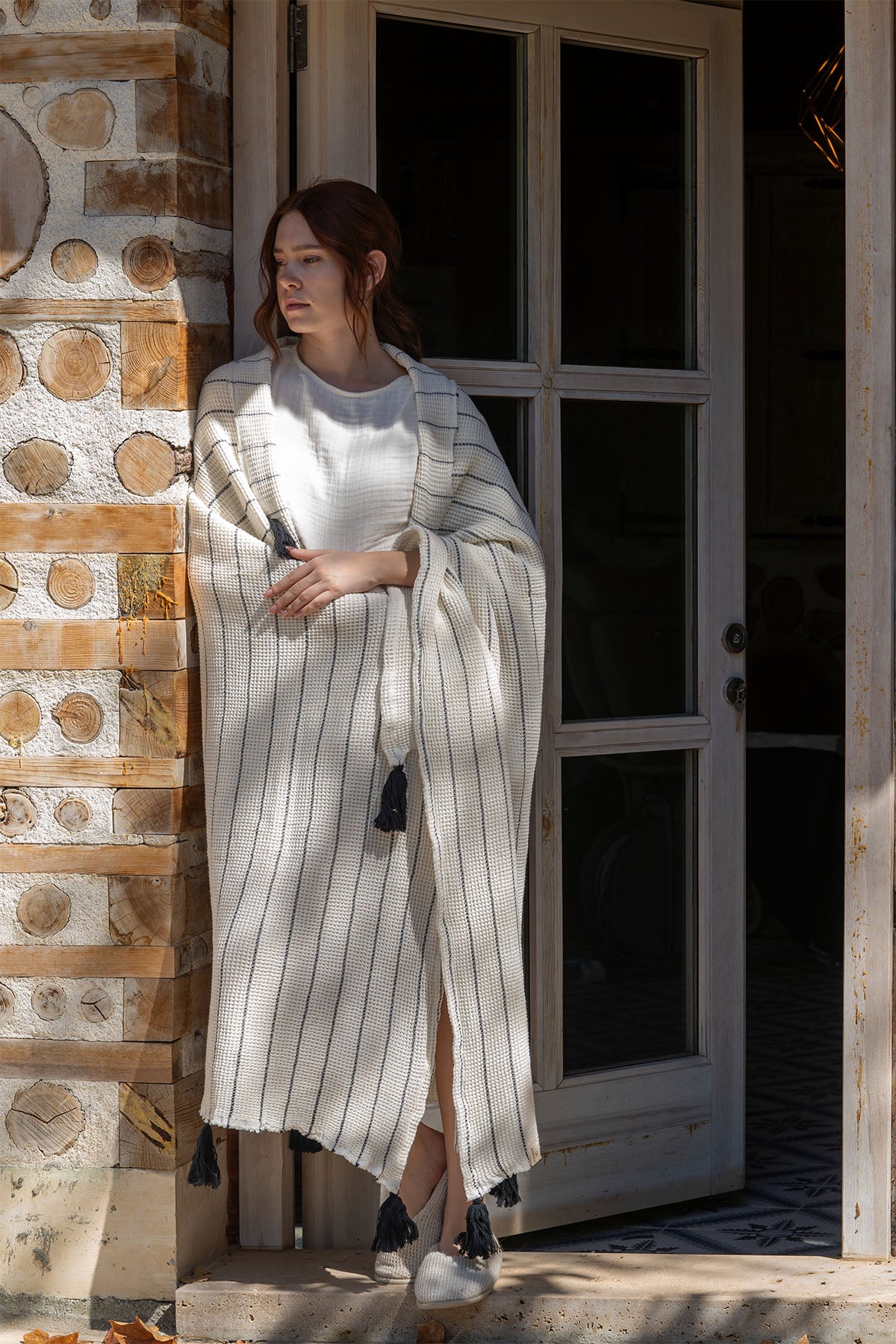 Buhur Koltuk Şalı Ekru