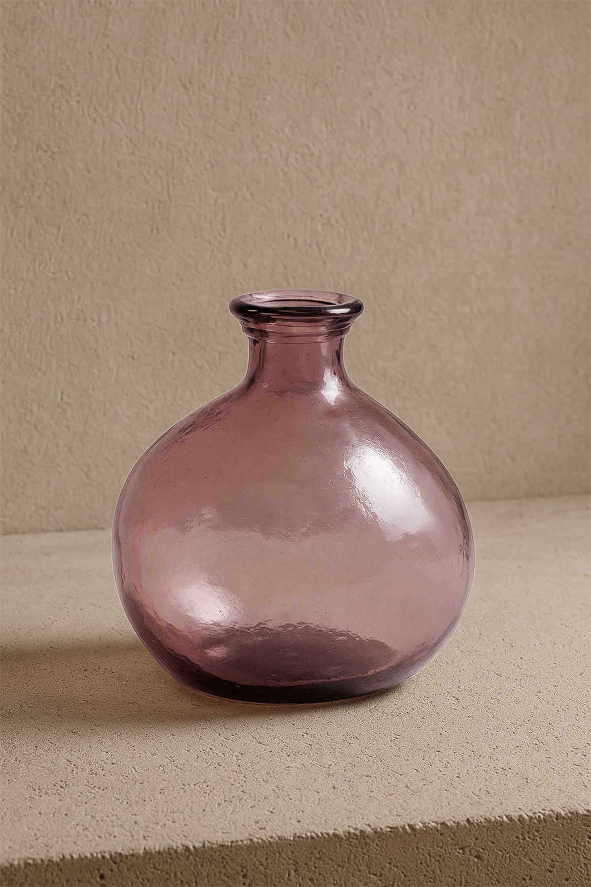Cairo Cam Vazo 18 cm Pembe