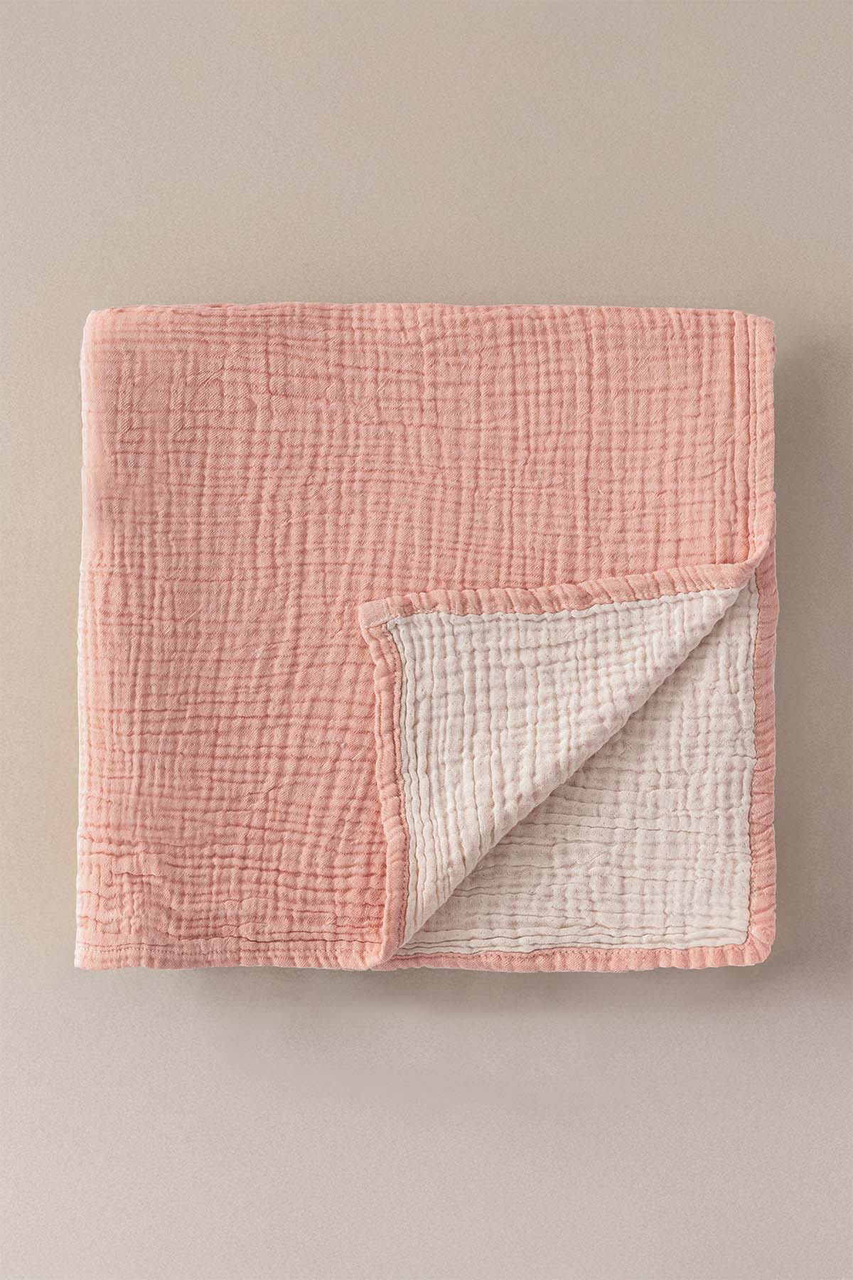Cocoon Pamuk Muslin Bebek Battaniyesi Şeftali Pembesi