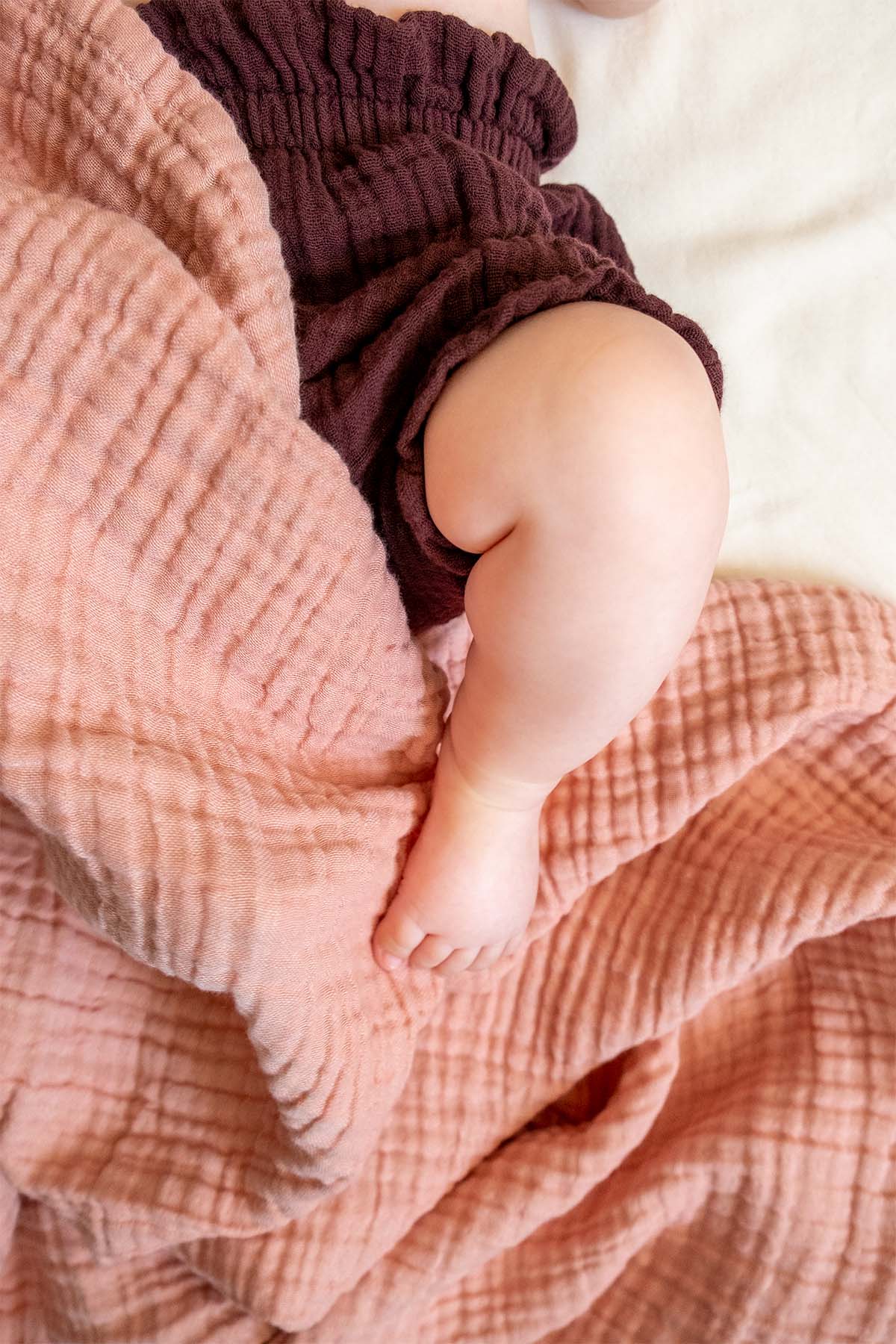 Cocoon Pamuk Muslin Bebek Battaniyesi Şeftali Pembesi