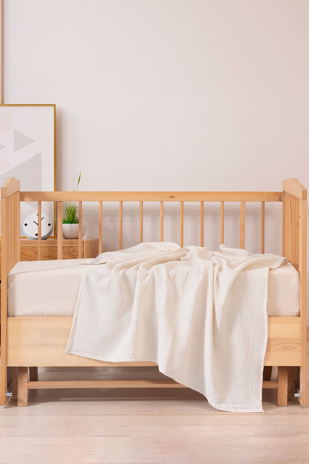 Cocoon Pamuk Muslin Bebek Battaniyesi Krem