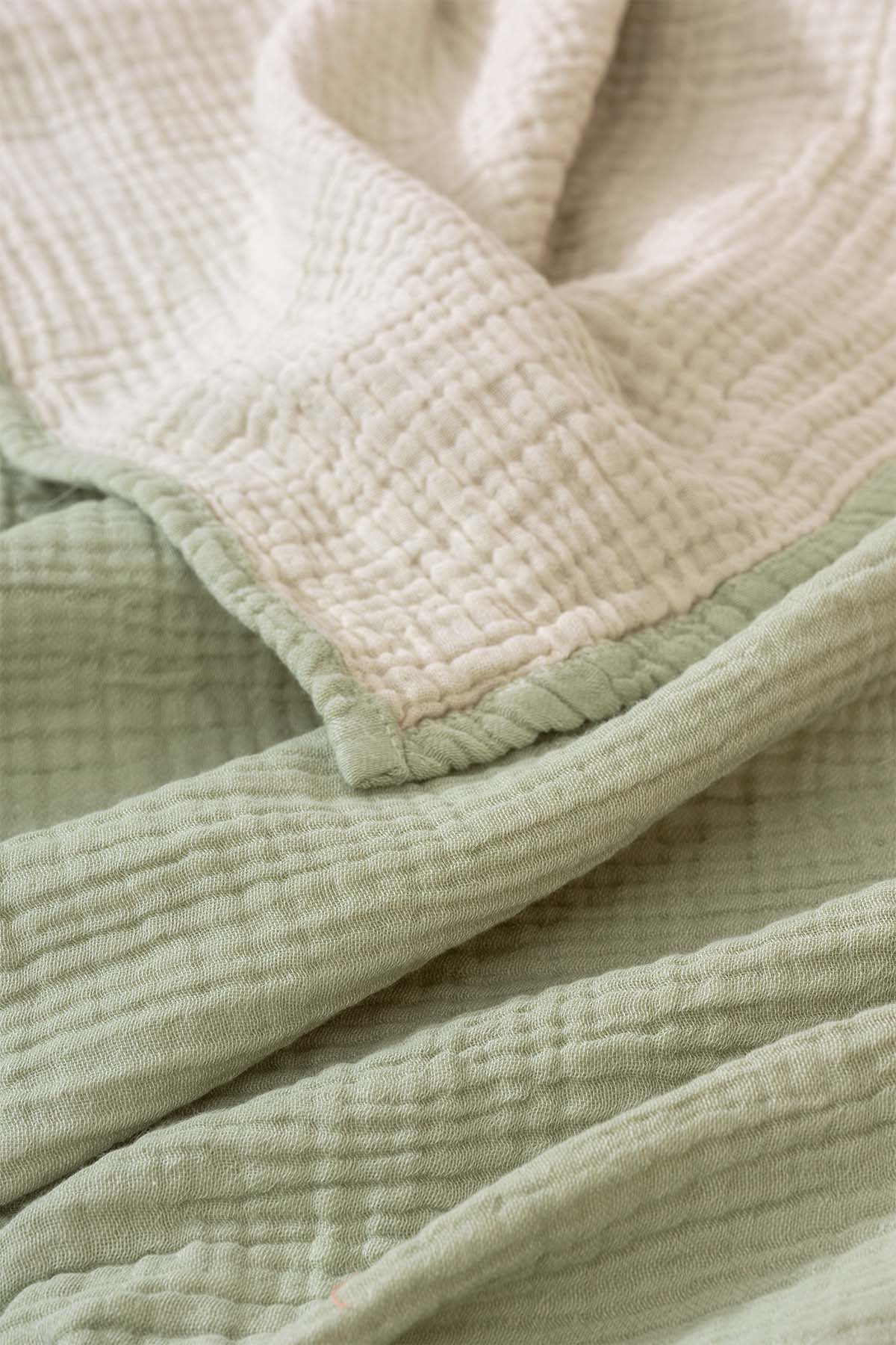 Cocoon Pamuk Muslin Bebek Battaniyesi Açık Yeşil