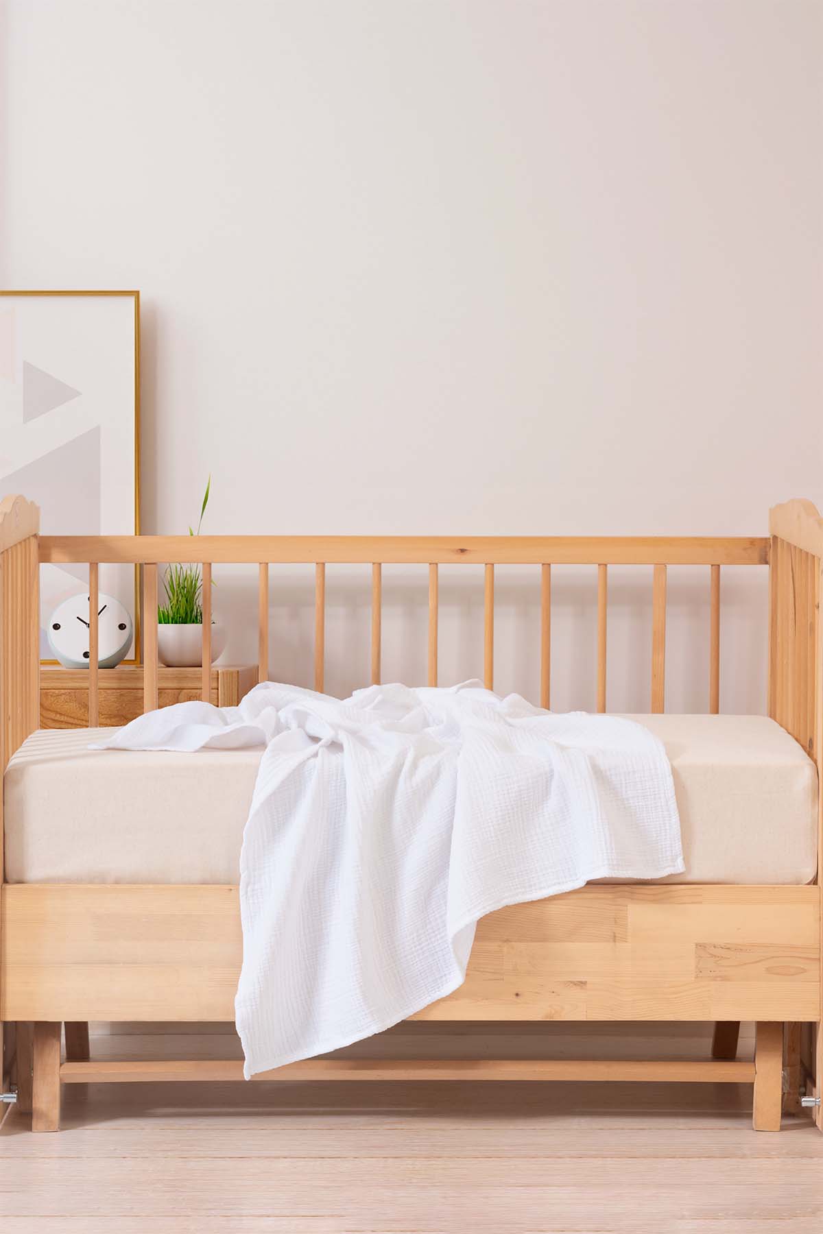 Cocoon Pamuk Muslin Bebek Battaniyesi Beyaz