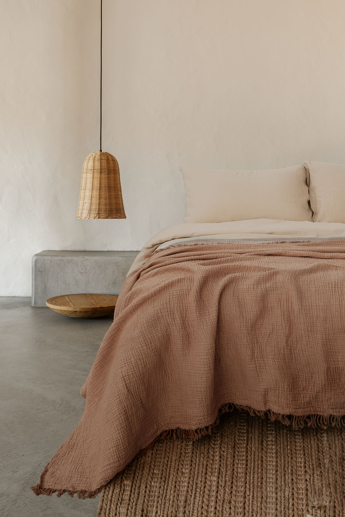 Cocoon 4 Katlı Müslin Yatak Örtüsü Kavrulmuş Kayısı