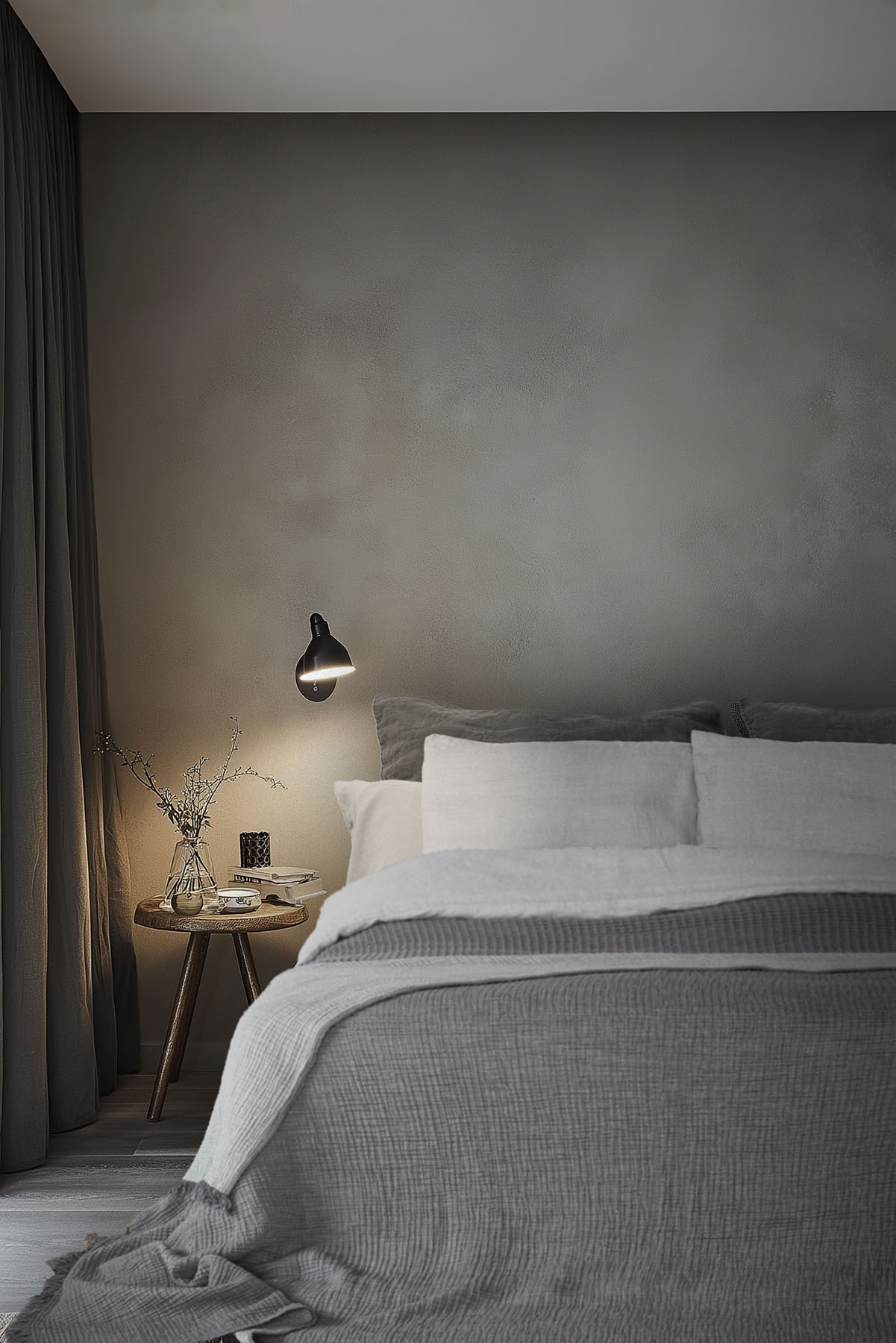 Cocoon 4 Katlı Muslin Yatak Örtüsü Koyu Gri