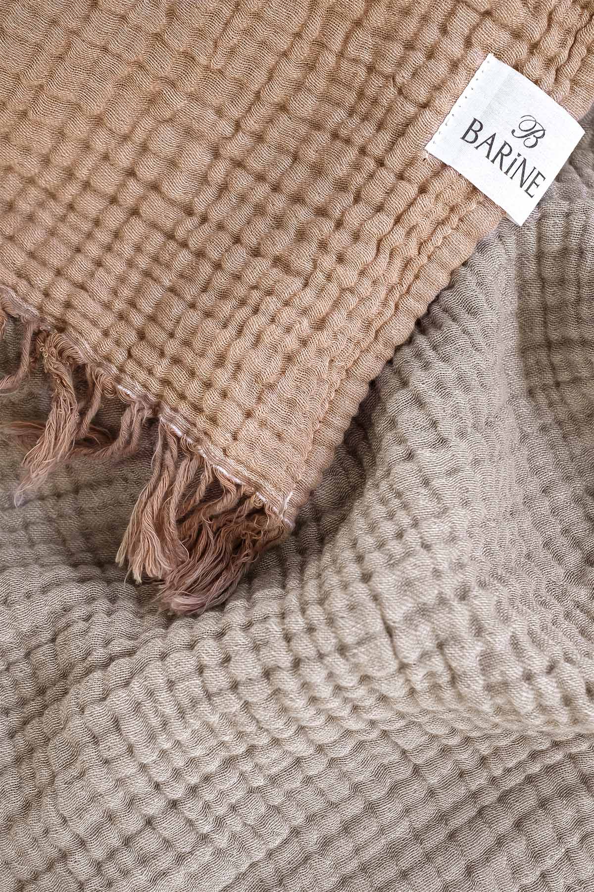 Cocoon Bedspread Tan-Coffe Mist