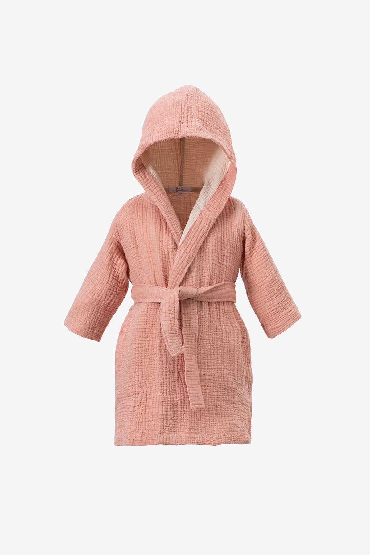 Cocoon Pamuk Muslin Çocuk Bornozu Şeftali Pembesi