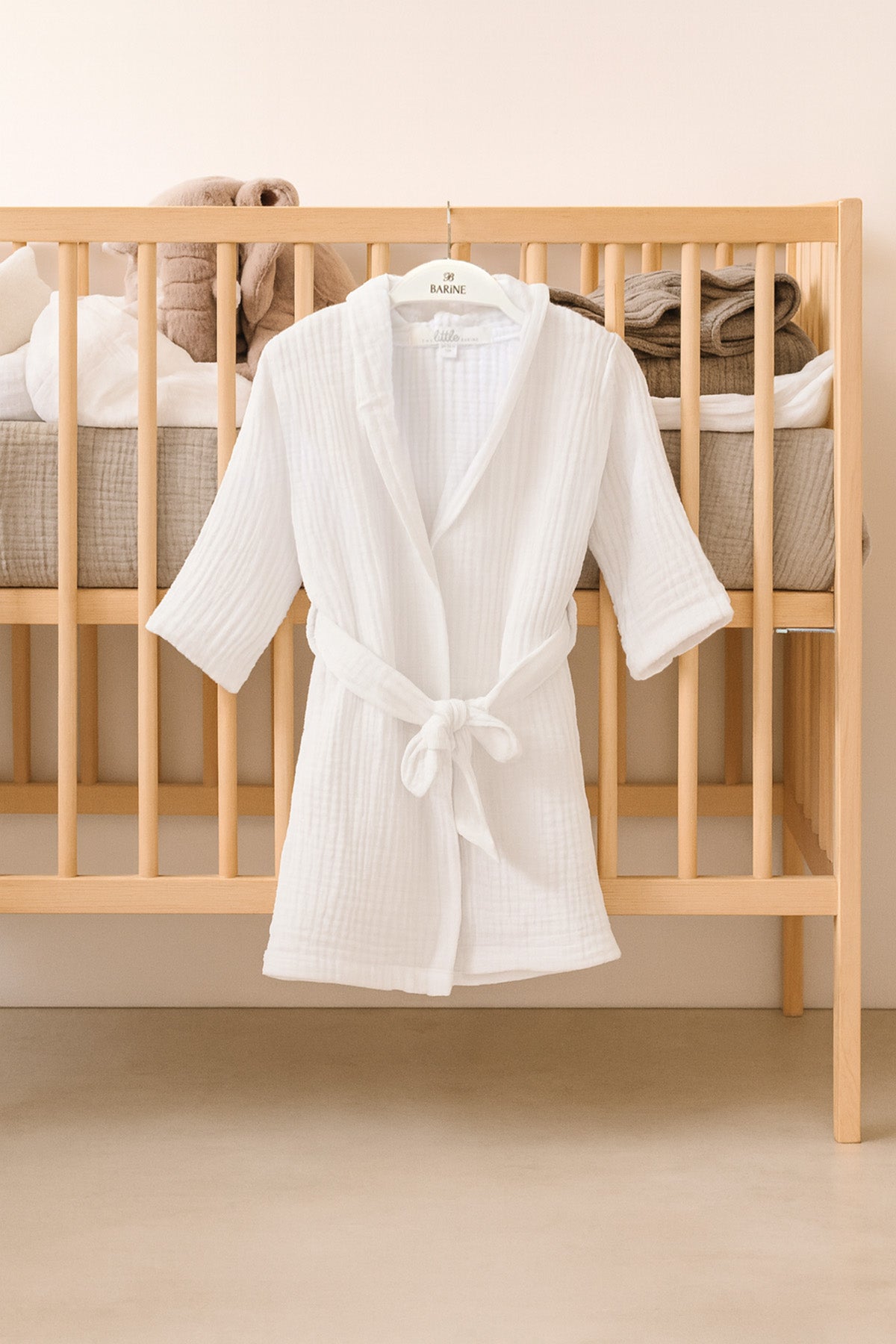 Cocoon Pamuk Muslin Çocuk Bornozu Beyaz