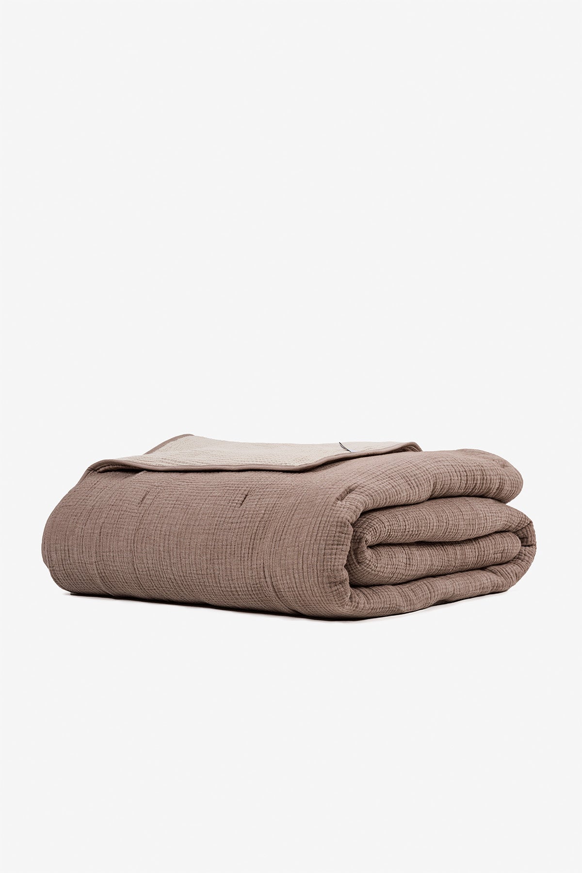 Koza Nevresim Gerektirmeyen Pamuk Müslin Yorgan , Yatak Örtüsü Kahverengi