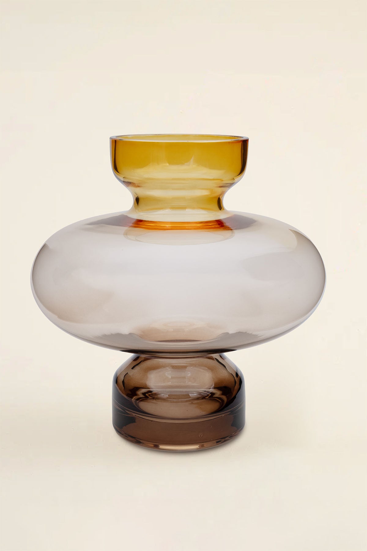 Renkli Katmanlı Cam Vazo Kahverengi 19x19x20 cm