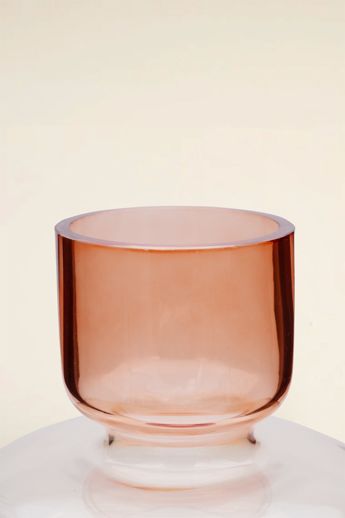 Renkli Katmanlı Cam Vazo Kırmızı 19x19x28 cm