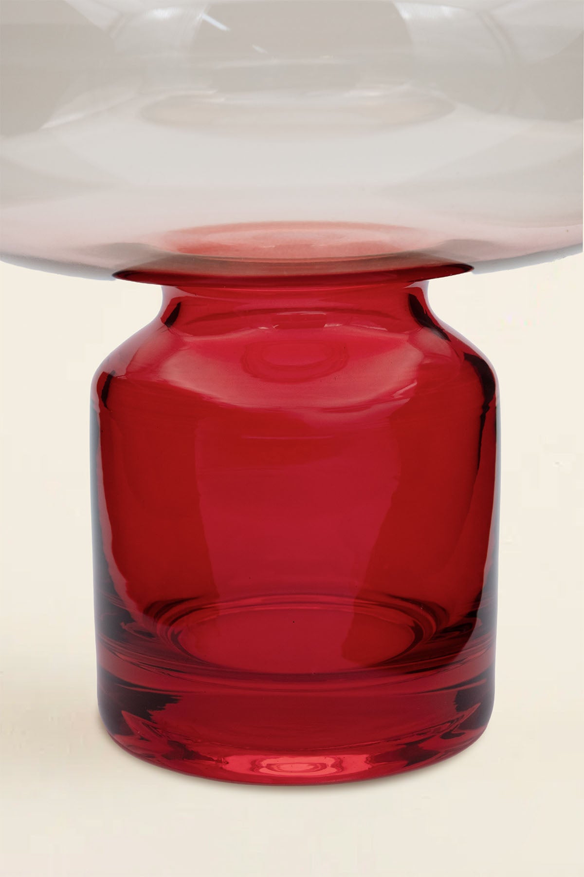 Renkli Katmanlı Cam Vazo Kırmızı 19x19x28 cm