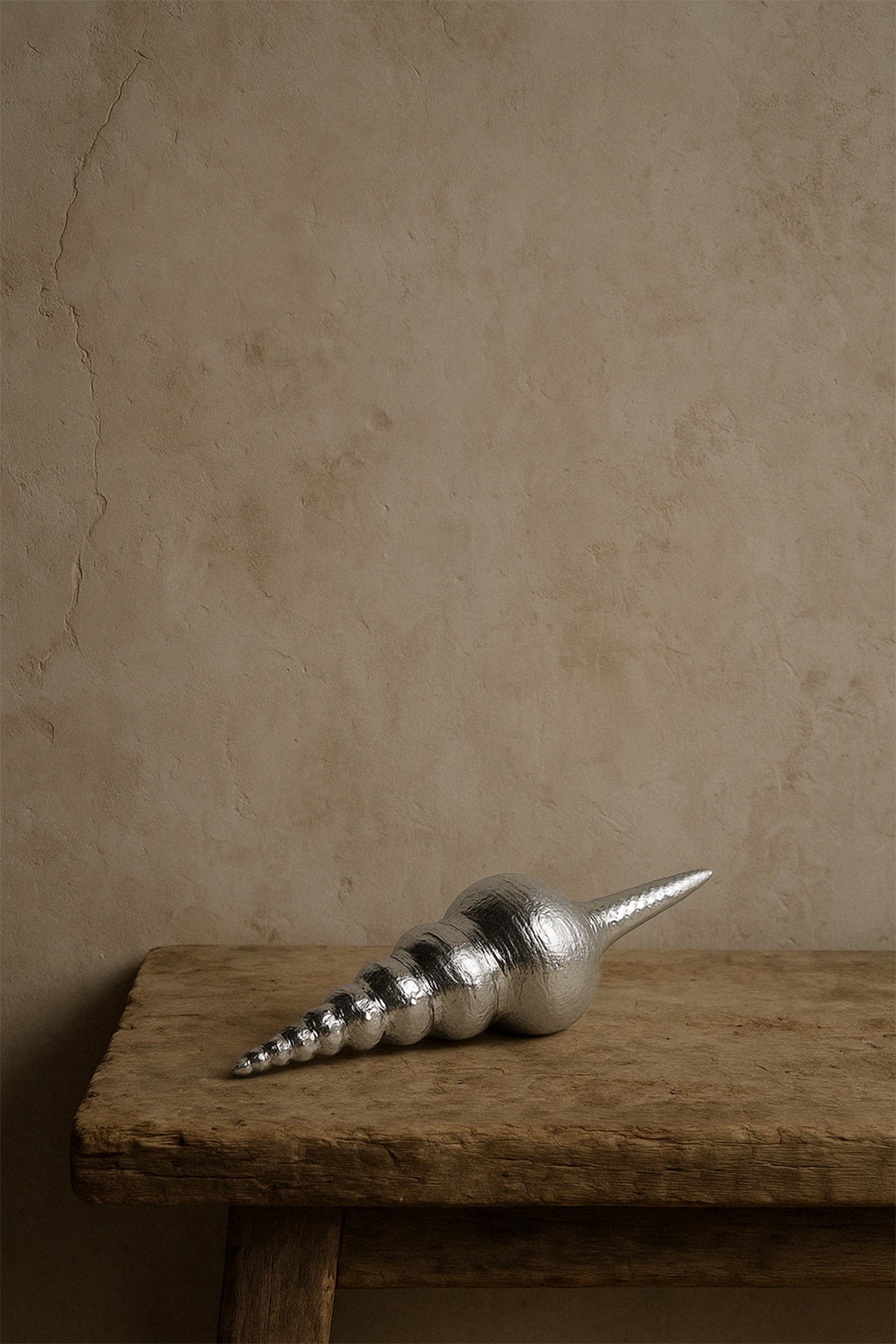 Deniz Kabuğu Şeklinde Metal Dekoratif Obje Gümüş 9 cm