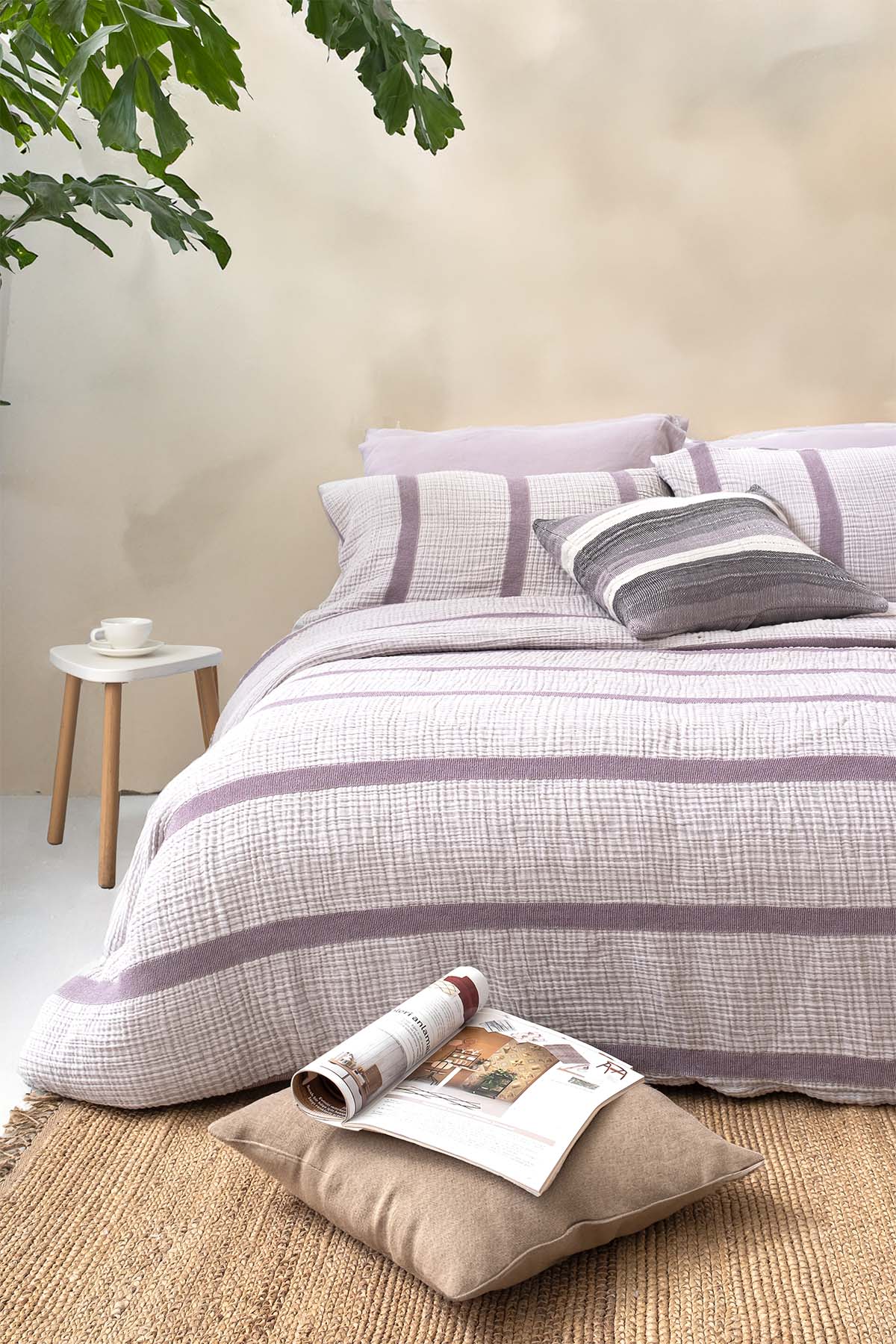 Corca Muslin Duvet Cover Gray-Lilac