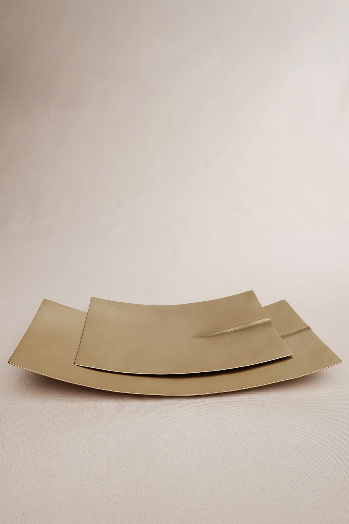 Doku Efektli Dikdörtgen Mat Metal Dekoratif Obje Gold 15x30 cm