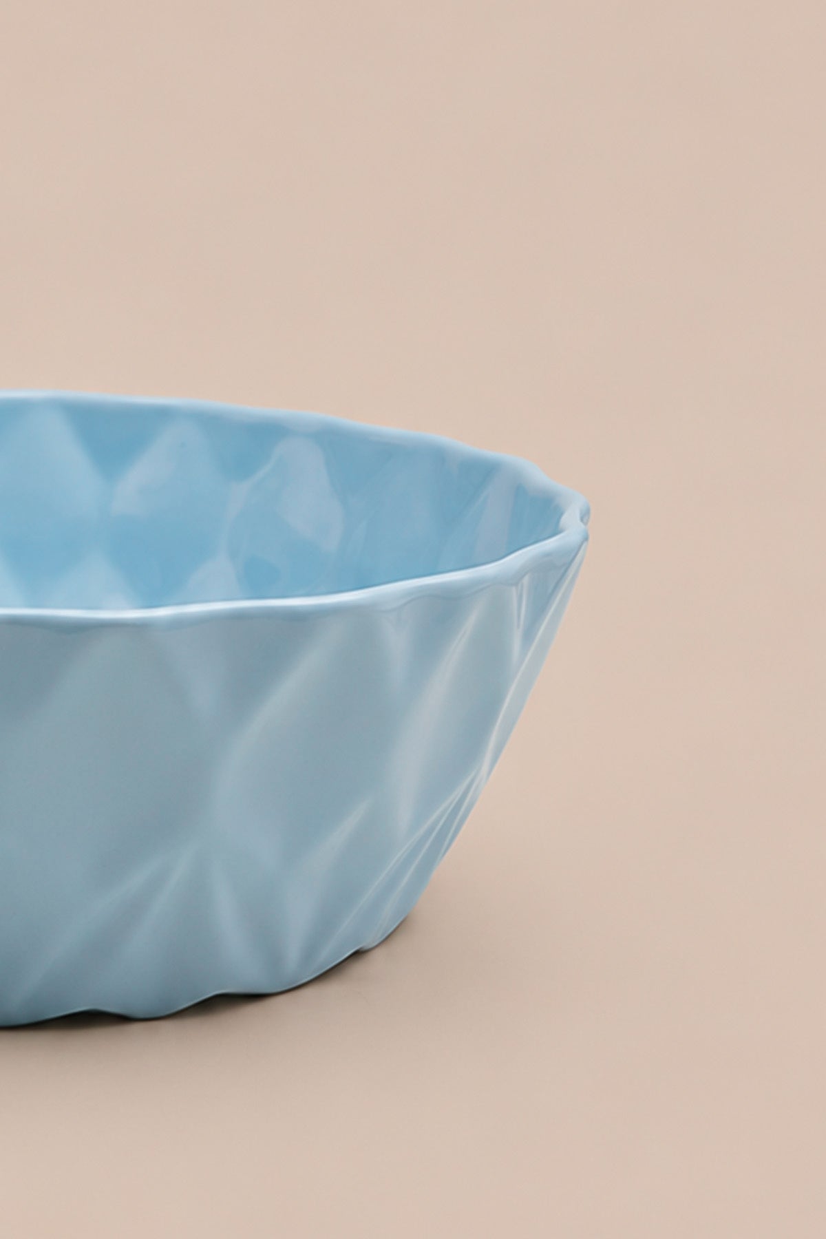 Kristal Desenli Stoneware Servis Kasesi / Sunum Tabağı Mavi 21,5 x 7 cm