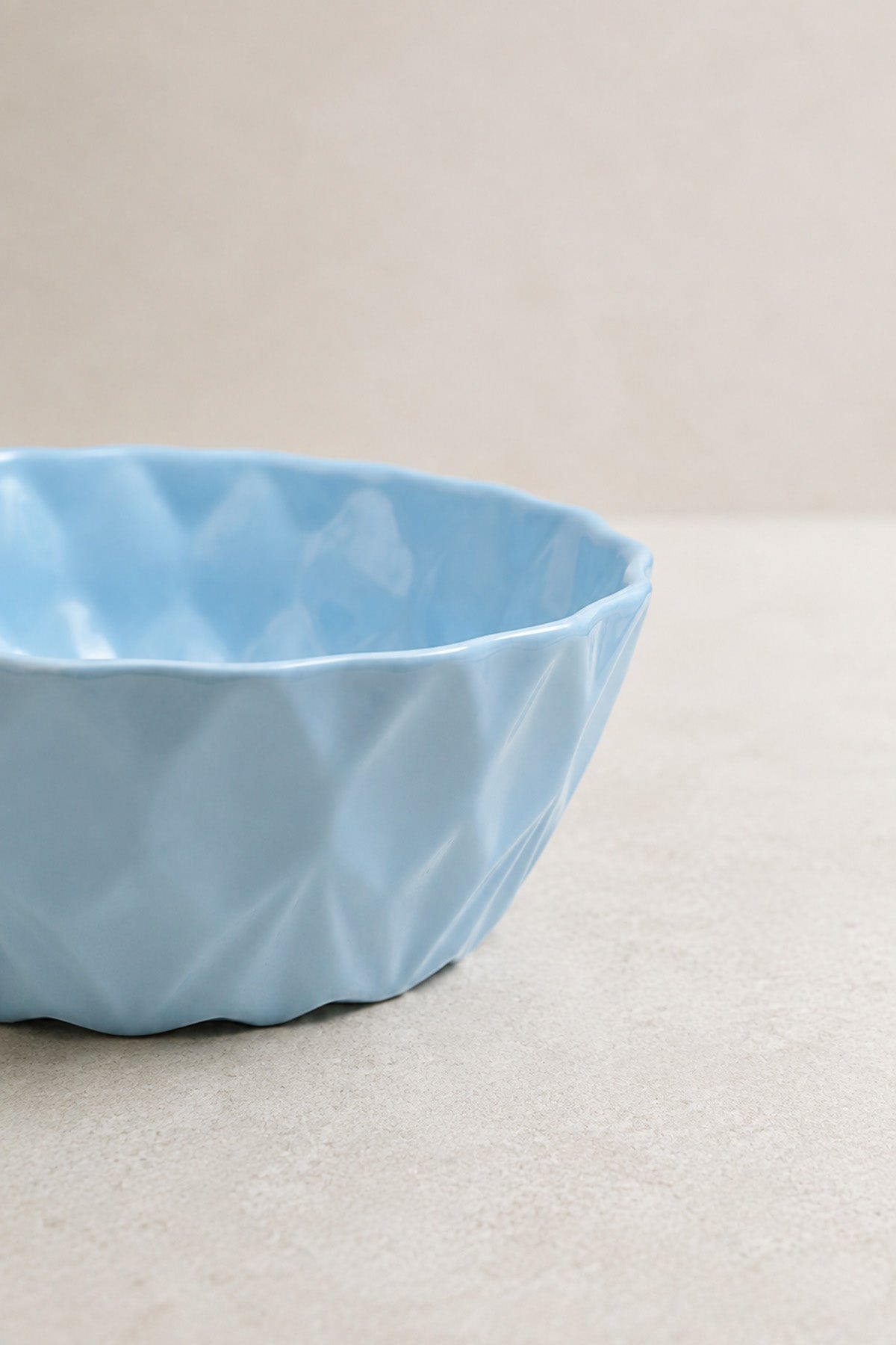 Kristal Desenli Stoneware Servis Kasesi, Sunum Tabağı Mavi 21,5 x 7 cm