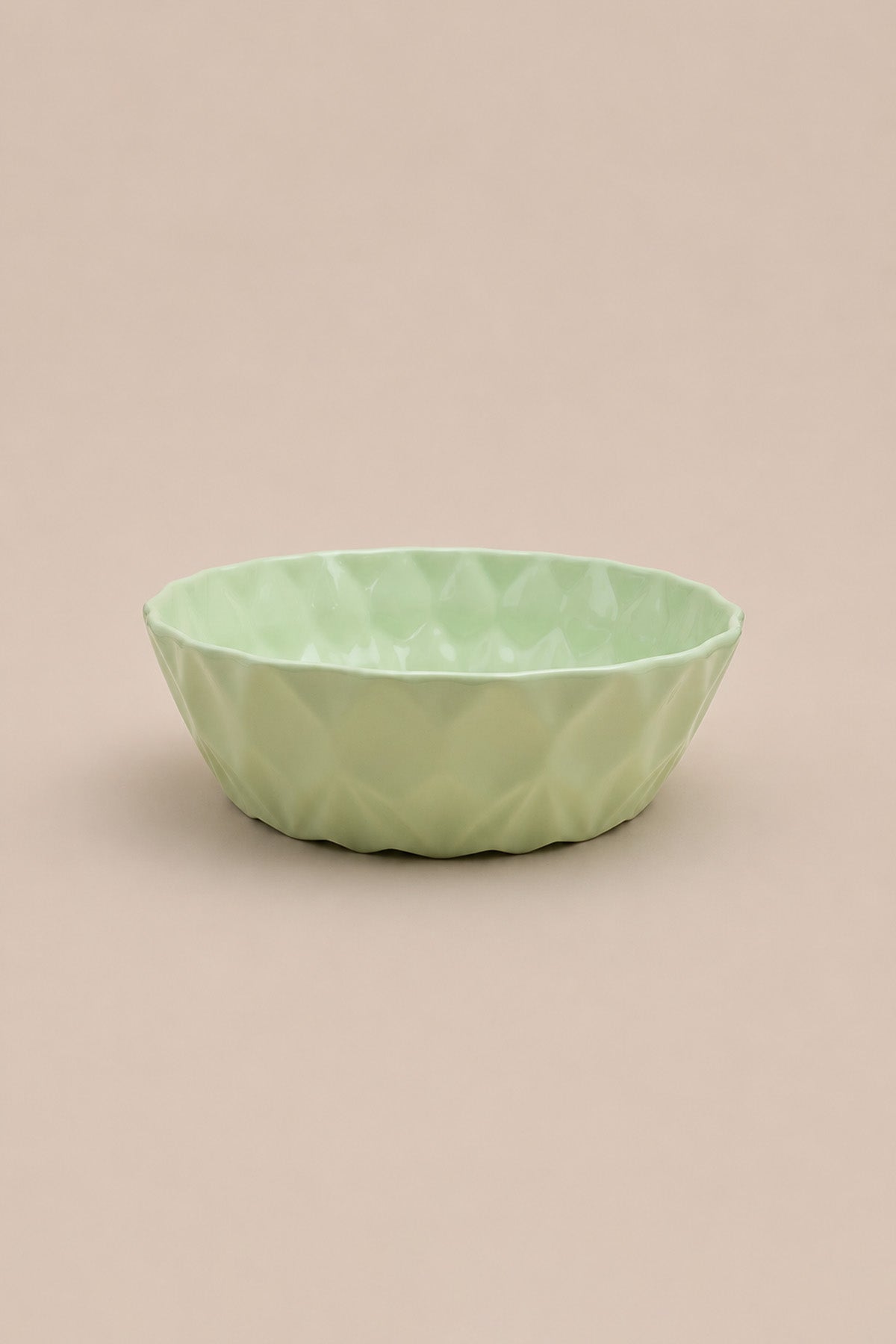 Kristal Desenli Stoneware Servis Kasesi / Sunum Tabağı Yeşil 21,5 x 7 cm