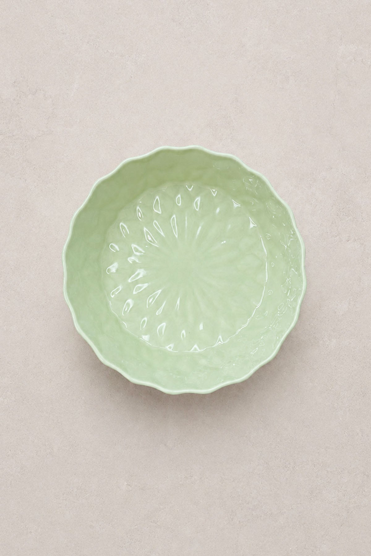 Crystal Patterned Stoneware Serving Bowl / Presentation Plate Green 21.5 x 7 cm