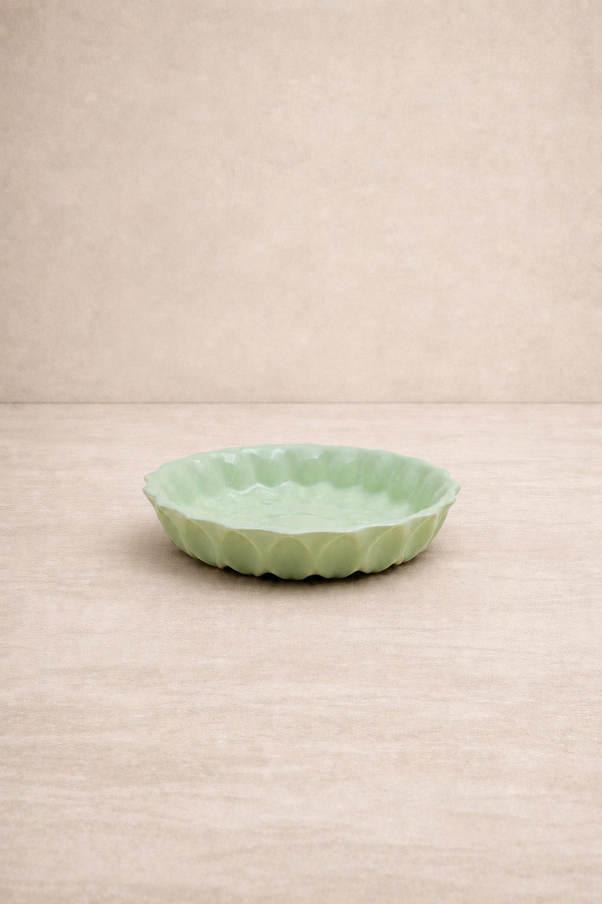 Kristal Desenli Stoneware Servis / Meze Tabağı Yeşil 12,5 x 2,5 cm
