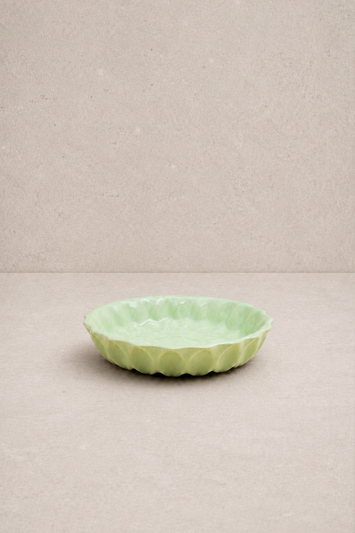 Kristal Desenli Stoneware Servis / Meze Tabağı Yeşil 12,5 x 2,5 cm