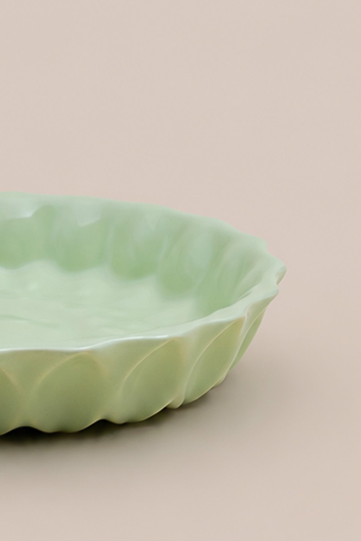 Kristal Desenli Stoneware Servis / Meze Tabağı Yeşil 12,5 x 2,5 cm