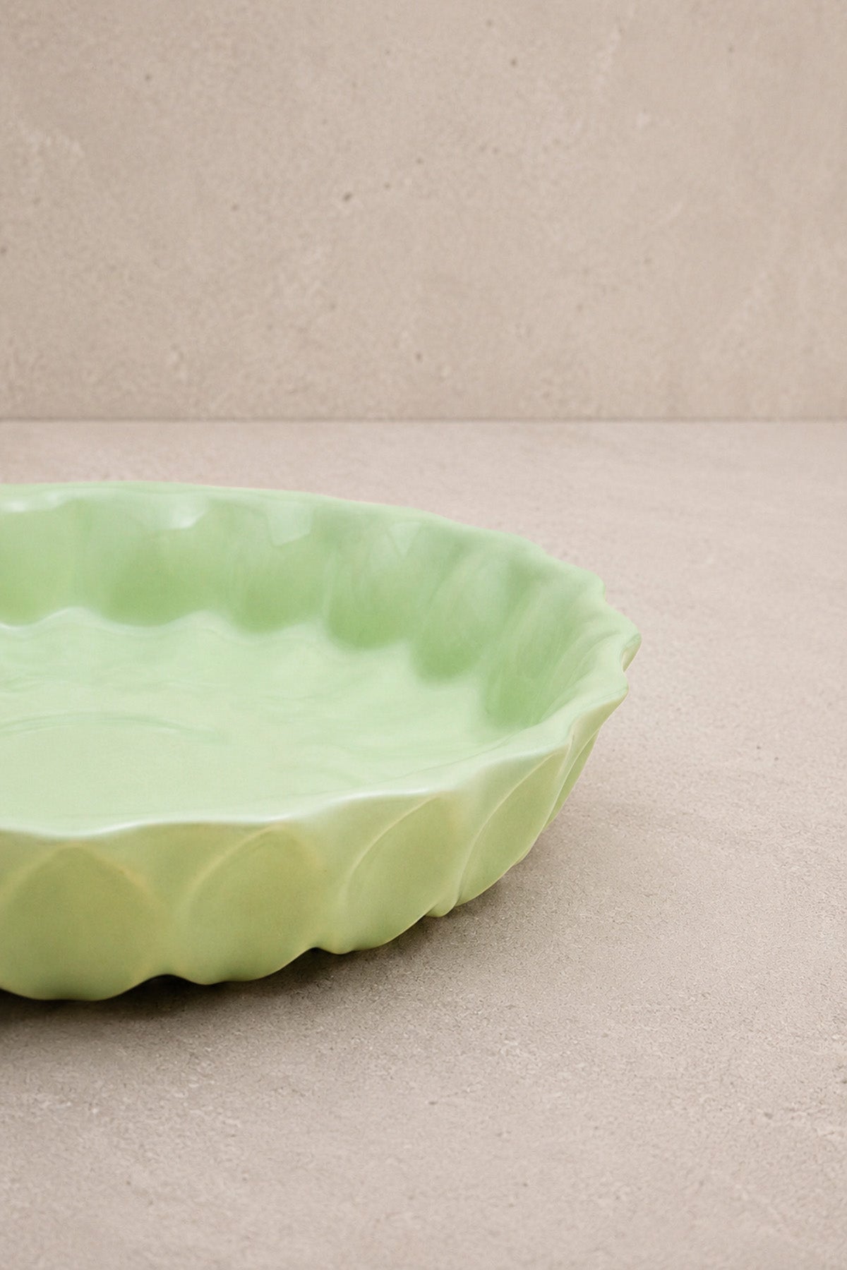 Kristal Desenli Stoneware Servis / Meze Tabağı Yeşil 12,5 x 2,5 cm