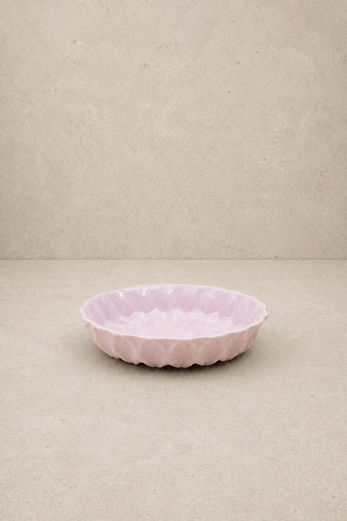 Kristal Desenli Stoneware Servis / Meze Tabağı Pembe 12,5 x 2,5 cm