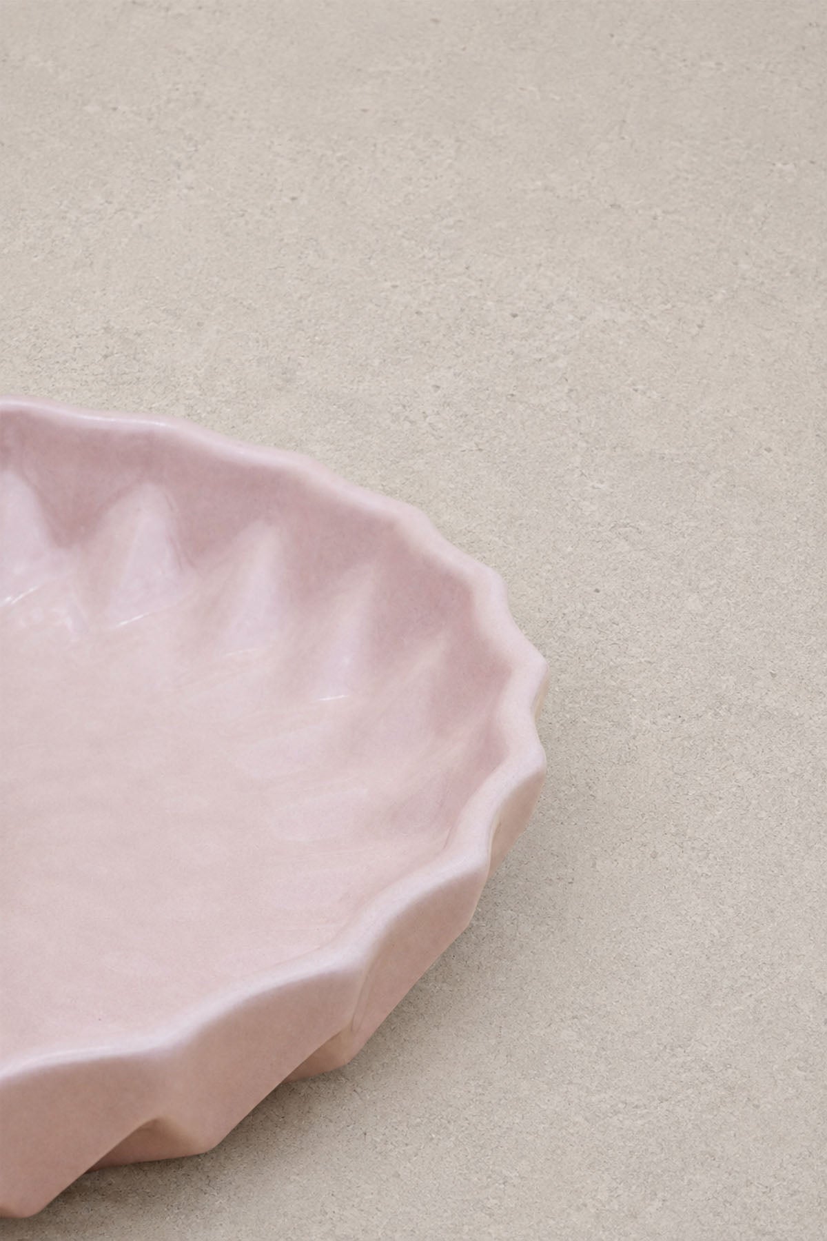 Kristal Desenli Stoneware Servis / Meze Tabağı Pembe 12,5 x 2,5 cm